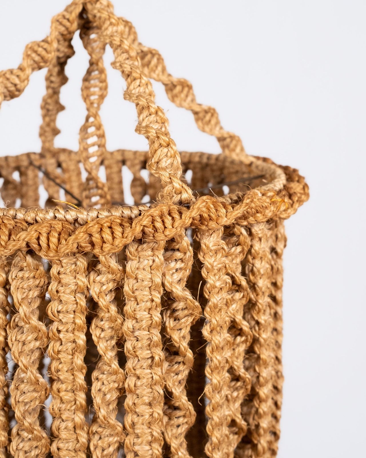 Macramé Rope Pendant Lamp, In The Style Of Audoux Et Minet, France, 1960s photo 400.0