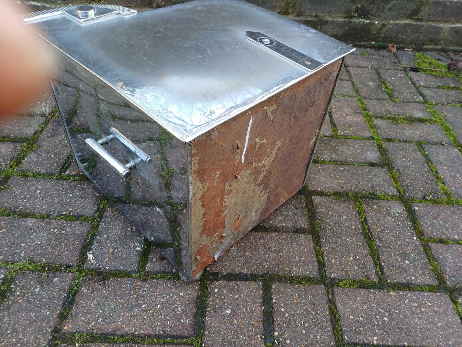 Classic Retro Art Deco 1930s Chrome Coal Box Fire Side Storage Vintage Fireplace Interior Statement Piece With Inside Liner photo 245.0