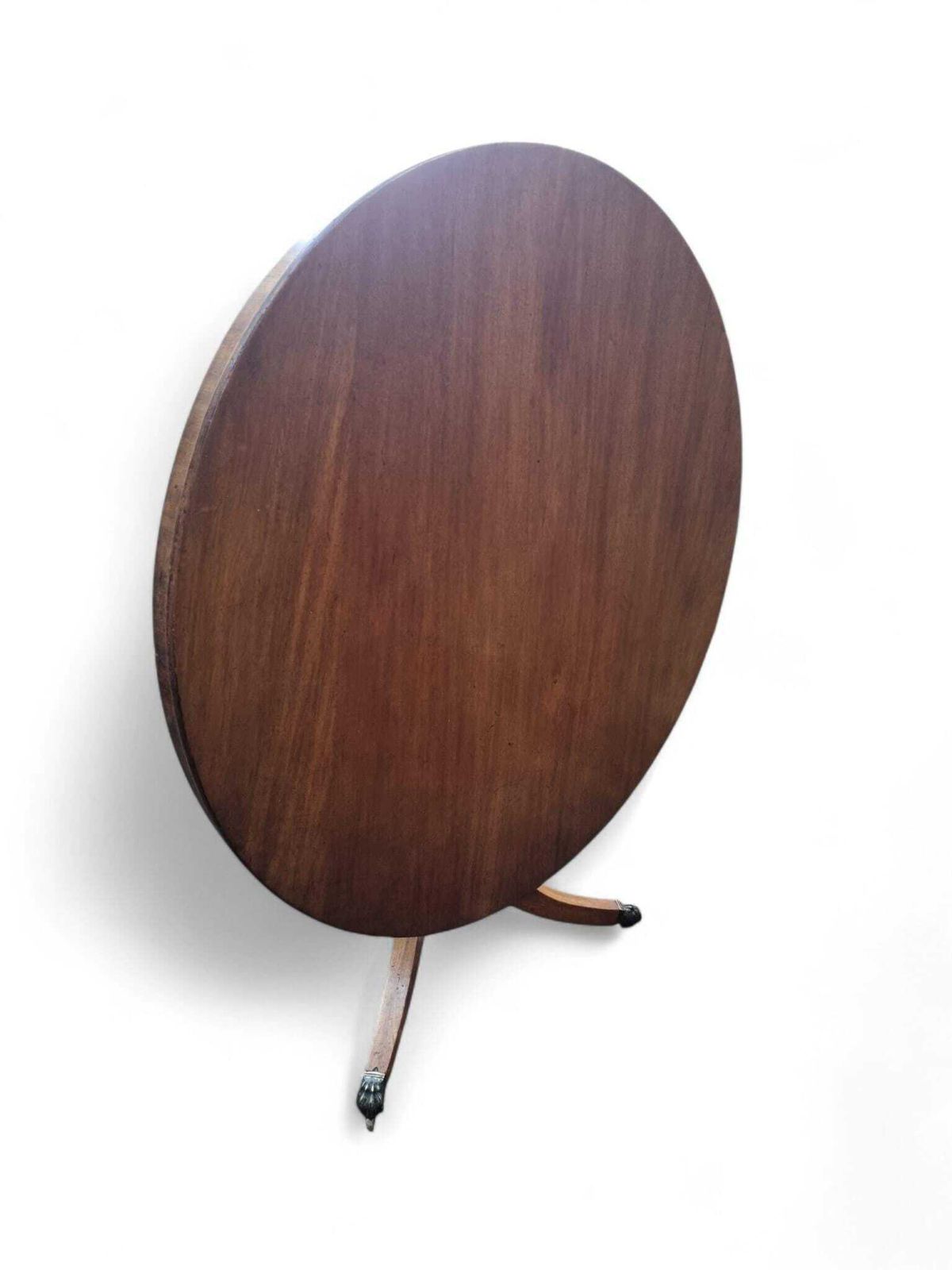 Antique Edwardian Tilt Top Pedestal Table / C.1905 / Lion Paw Brass Castors photo vinterior