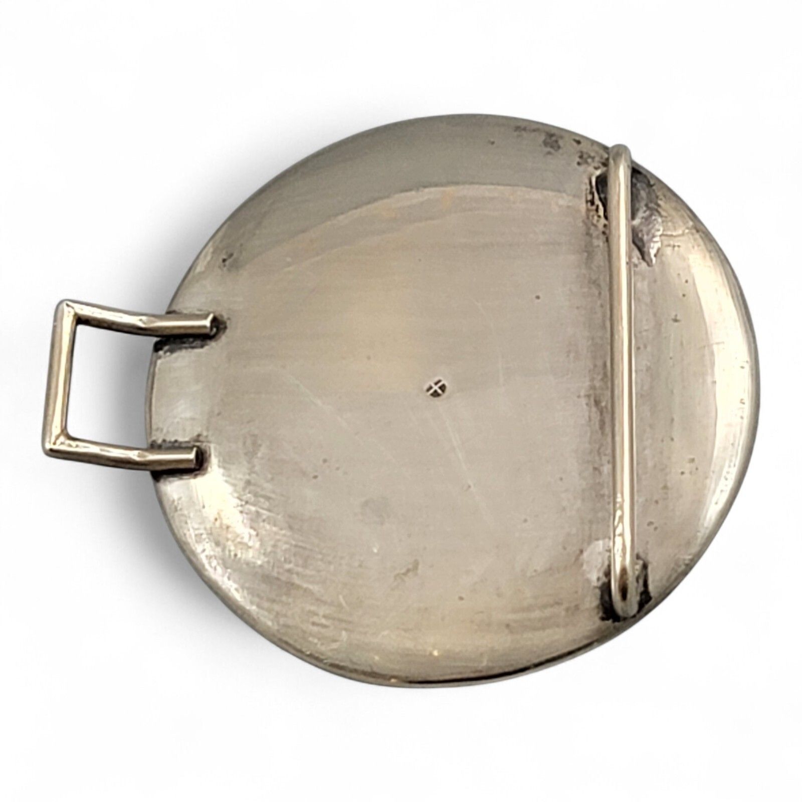 photo for sale Atique Japanese Kyō Satsuma Silver Art Buckle, Kyoto C.1890–1915, Fine Quality