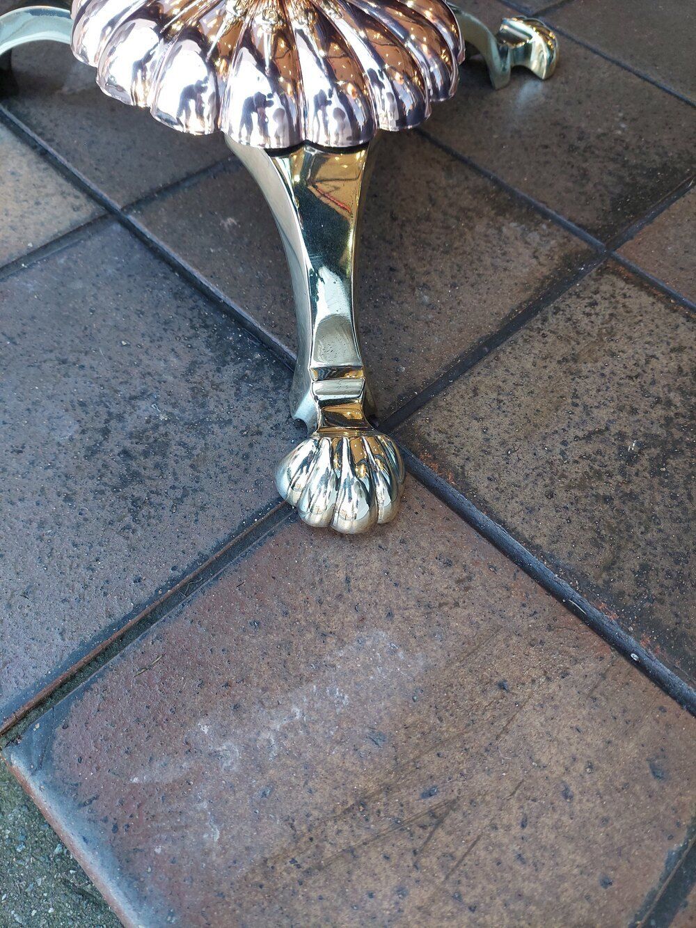 Late 19thc Brass & Copper Floor Standing Lamp photo for sale