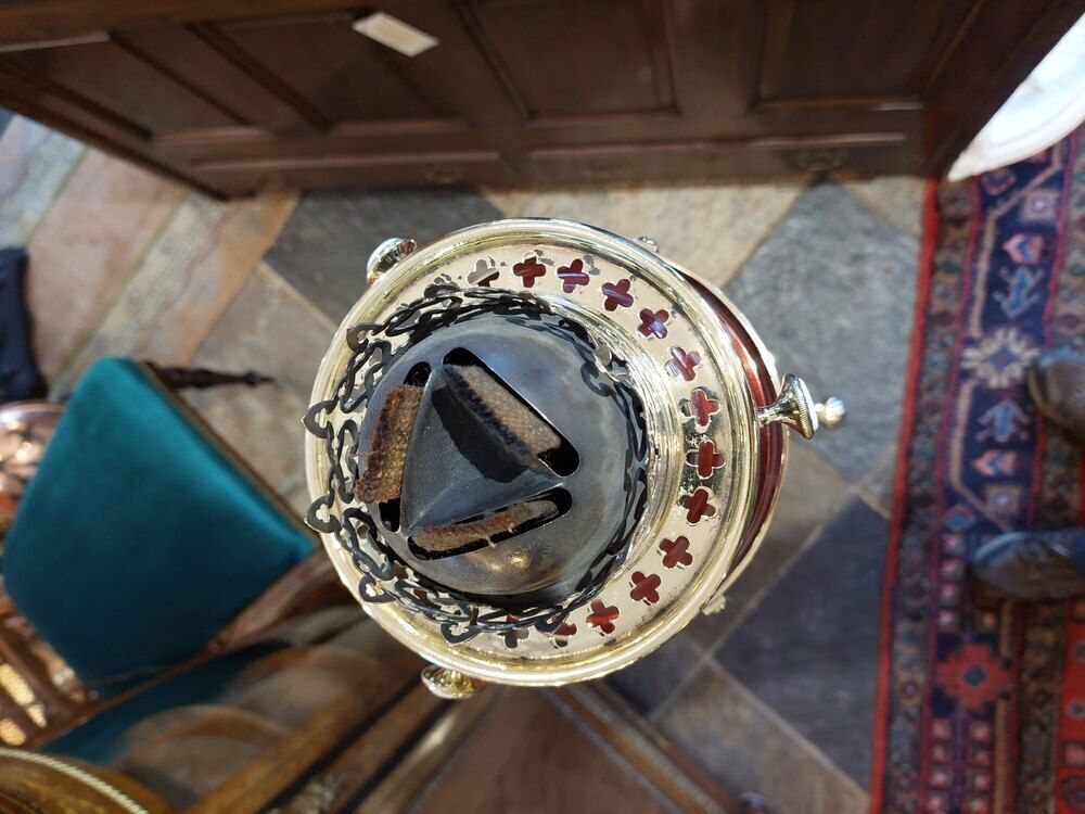 Late 19thc Brass & Copper Floor Standing Lamp photo Lighting