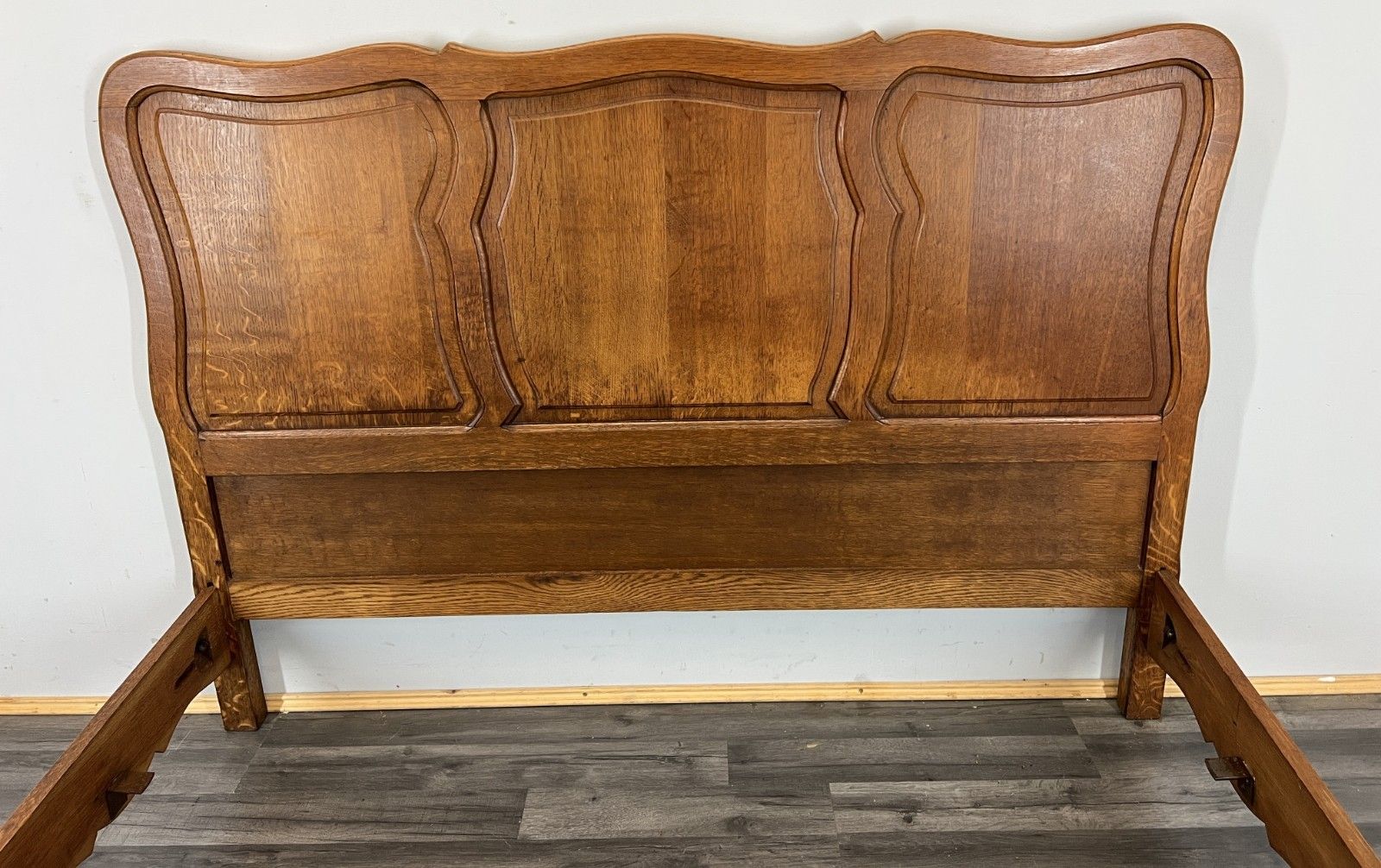 Bed Vintage French Louis XVI Double Bed Frame Oak Carved Headboard Lot 4704 photo for sale