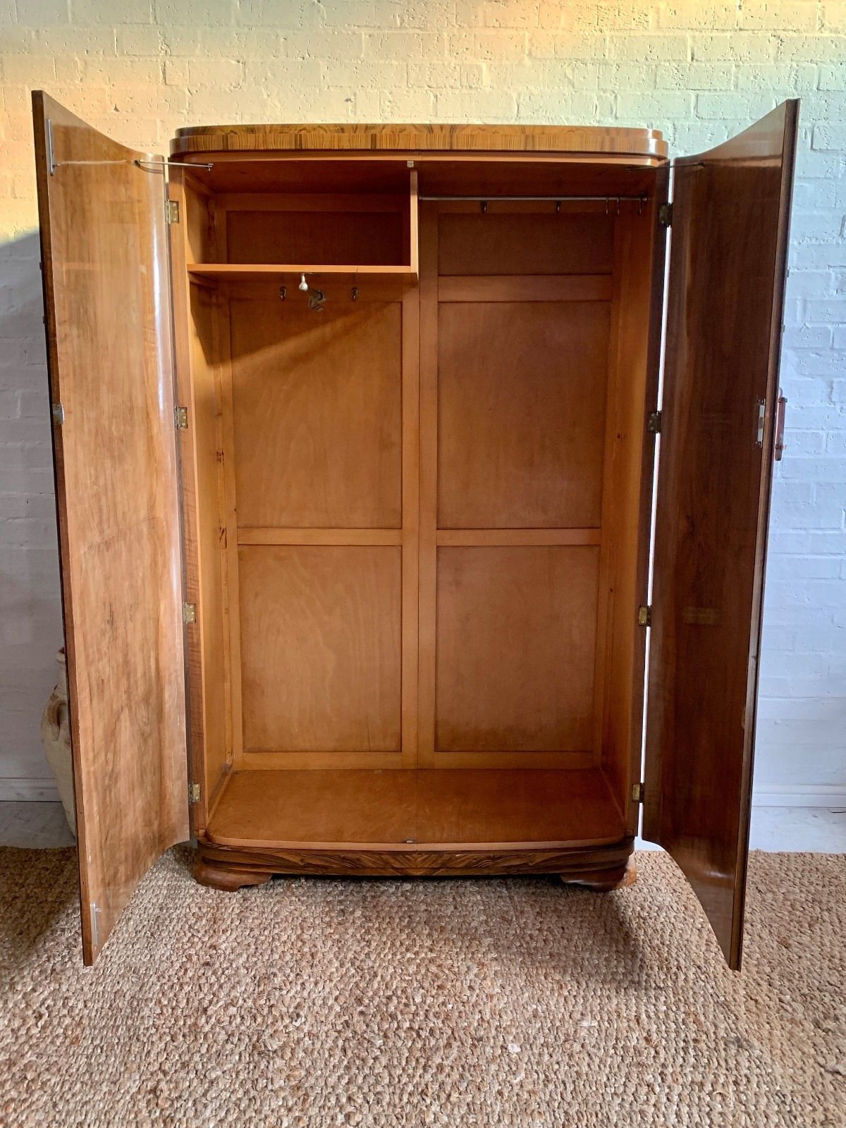 Art Deco Double Wardrobe – Burr Walnut Veneer photo Furniture
