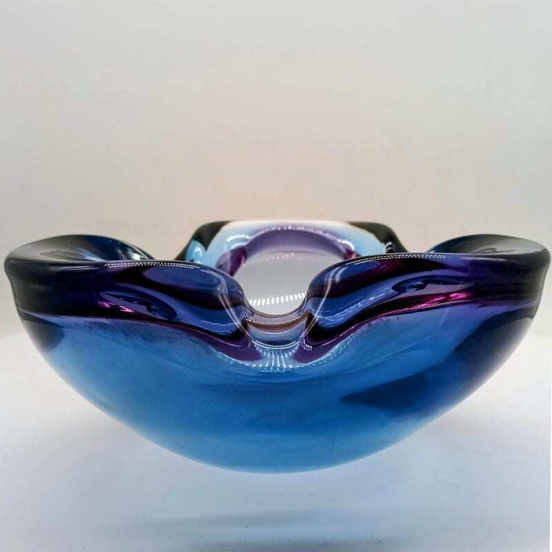 1960s Big Ashtray Or Catch All In Murano Glass By Flavio Poli For Seguso. 16cm. Made In Italy. photo vinterior
