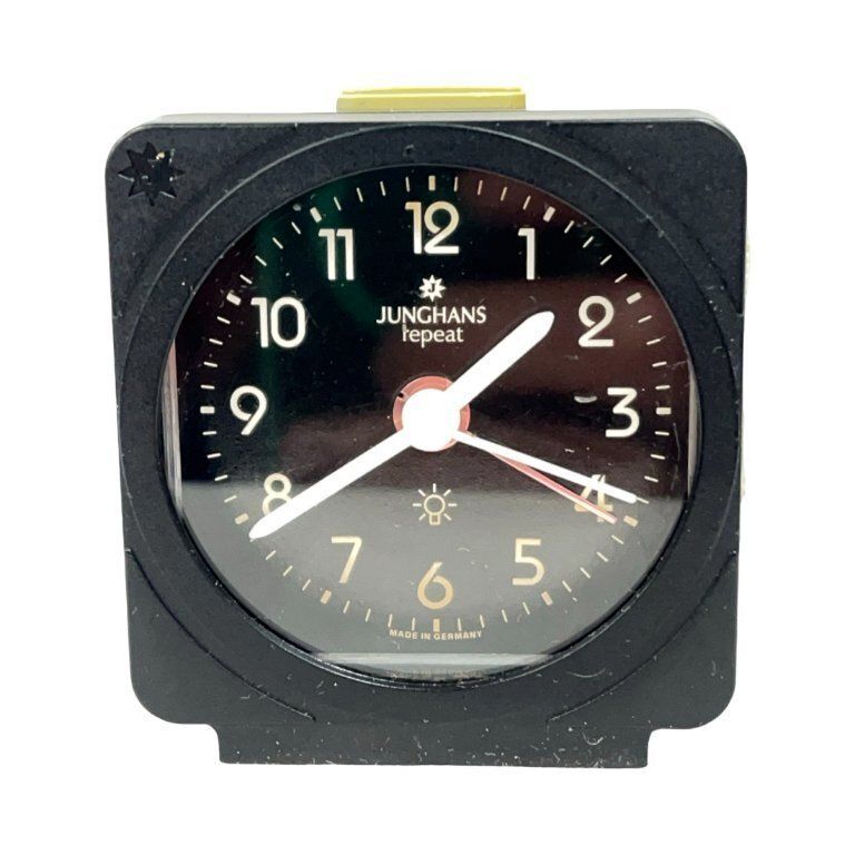 Junghans Repeat Vintage Alarm Clock Germany Modernist Design Collector's Item 1970s photo furniture
