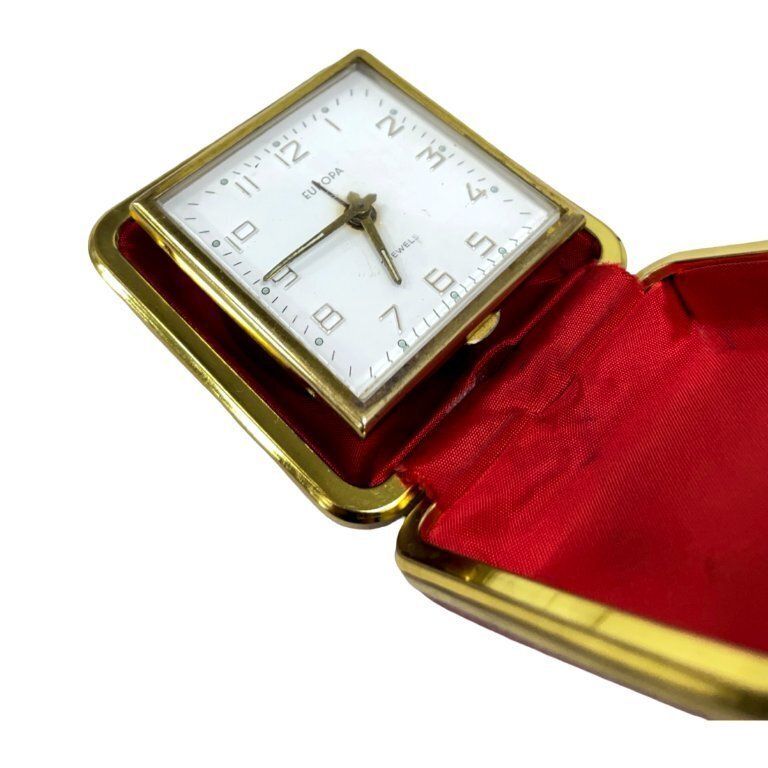 Vintage Travel Alarm Clock Europa | 60s/70s | Mechanical | 4 Jewels | Retro Design photo for sale