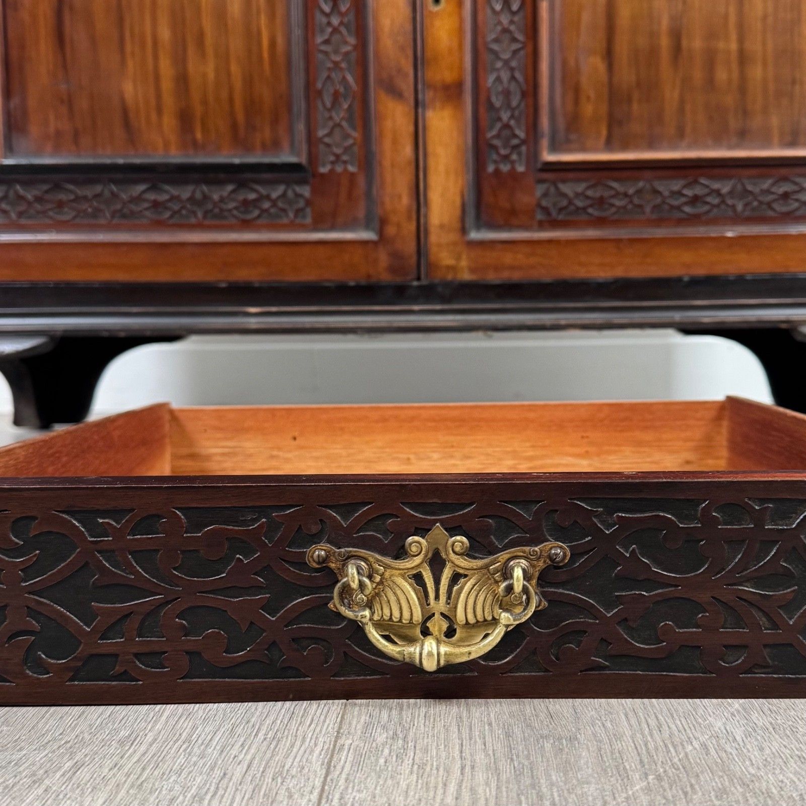 photo buy Antique 20th Century Chippendale Style Bureau Bookcase