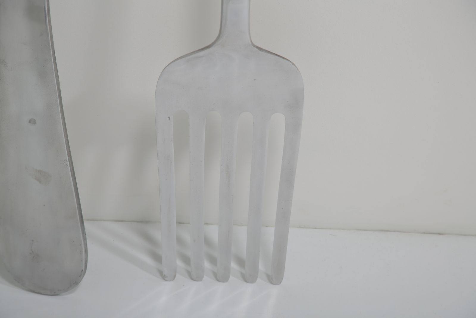 photo furniture Monumental Aluminum Novelty Cutlery Wall Sculptures By Curtis Jere, 1960/70s.
