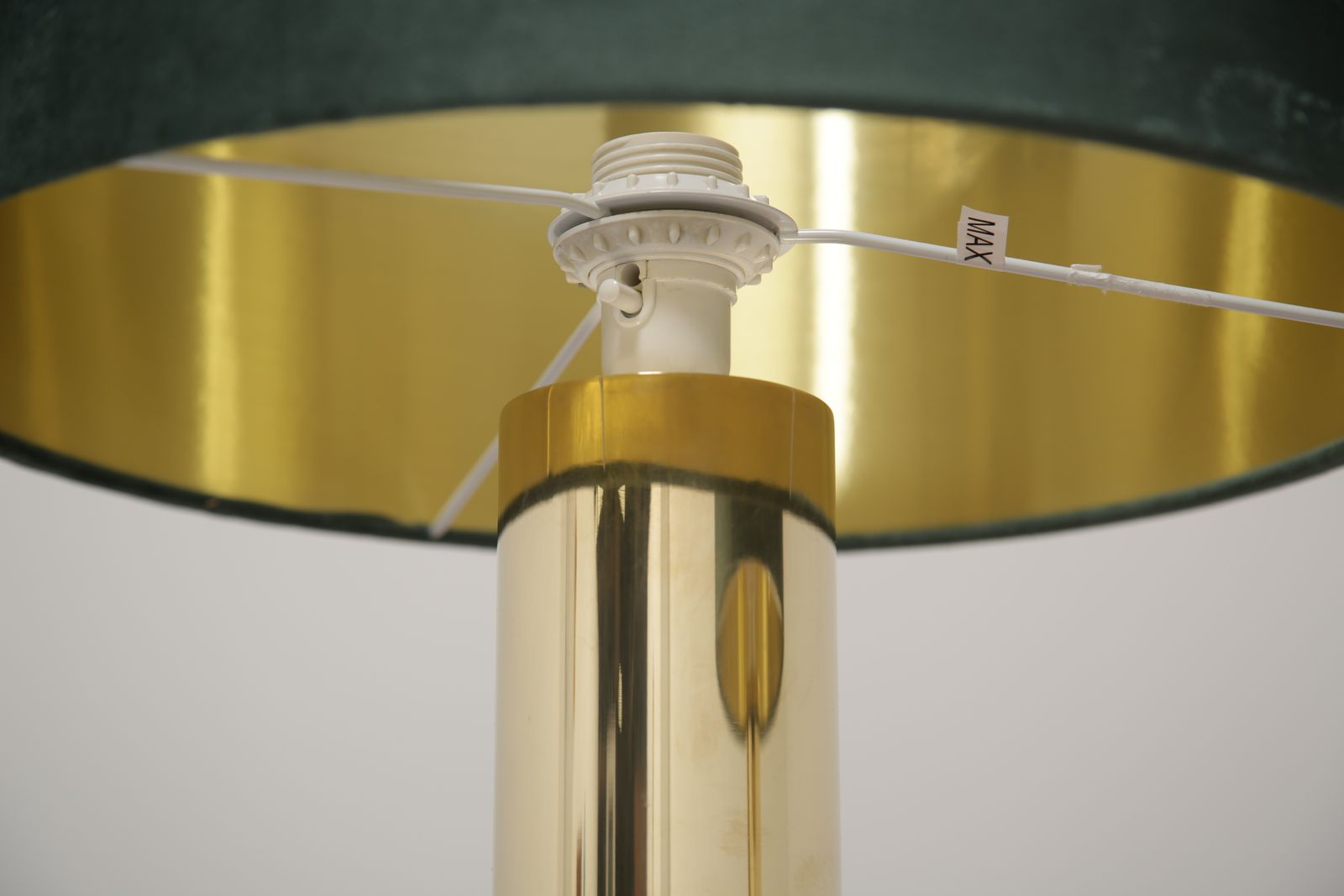 photo furniture Bergboms B 010: Pair Of Minimalist Cylindrical Solid Brass Table Lamps, Sweden, 1960s