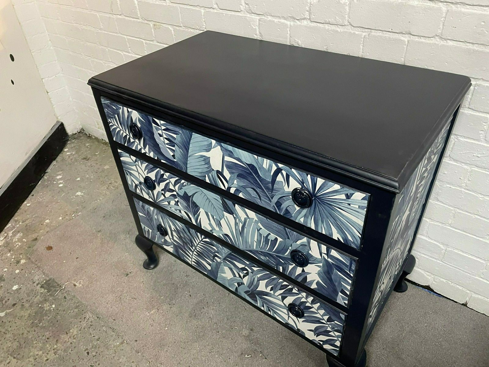 photo furniture Queen Ann Decoupage Chest Of Drawers   Professional Spray Painted Finish