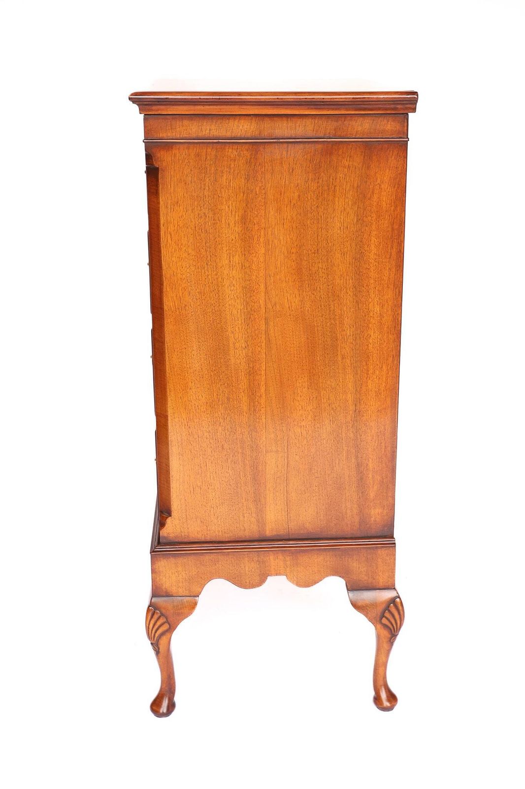Queen Anne Style Burr Walnut 5 Drawer Chest Circa 1930s photo Furniture