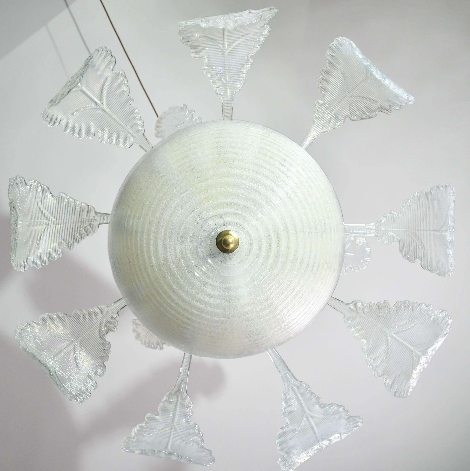 Luxury Barovier & Toso Chandelier, Murano Pulegoso Glass, 1950s photo for sale