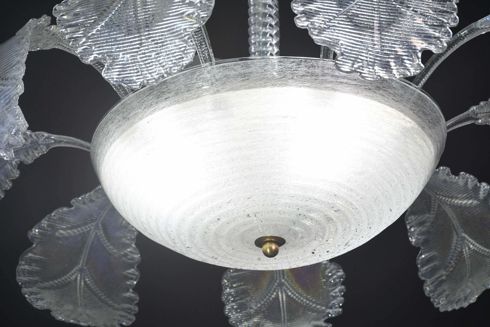 Luxury Barovier & Toso Chandelier, Murano Pulegoso Glass, 1950s photo 3096.0