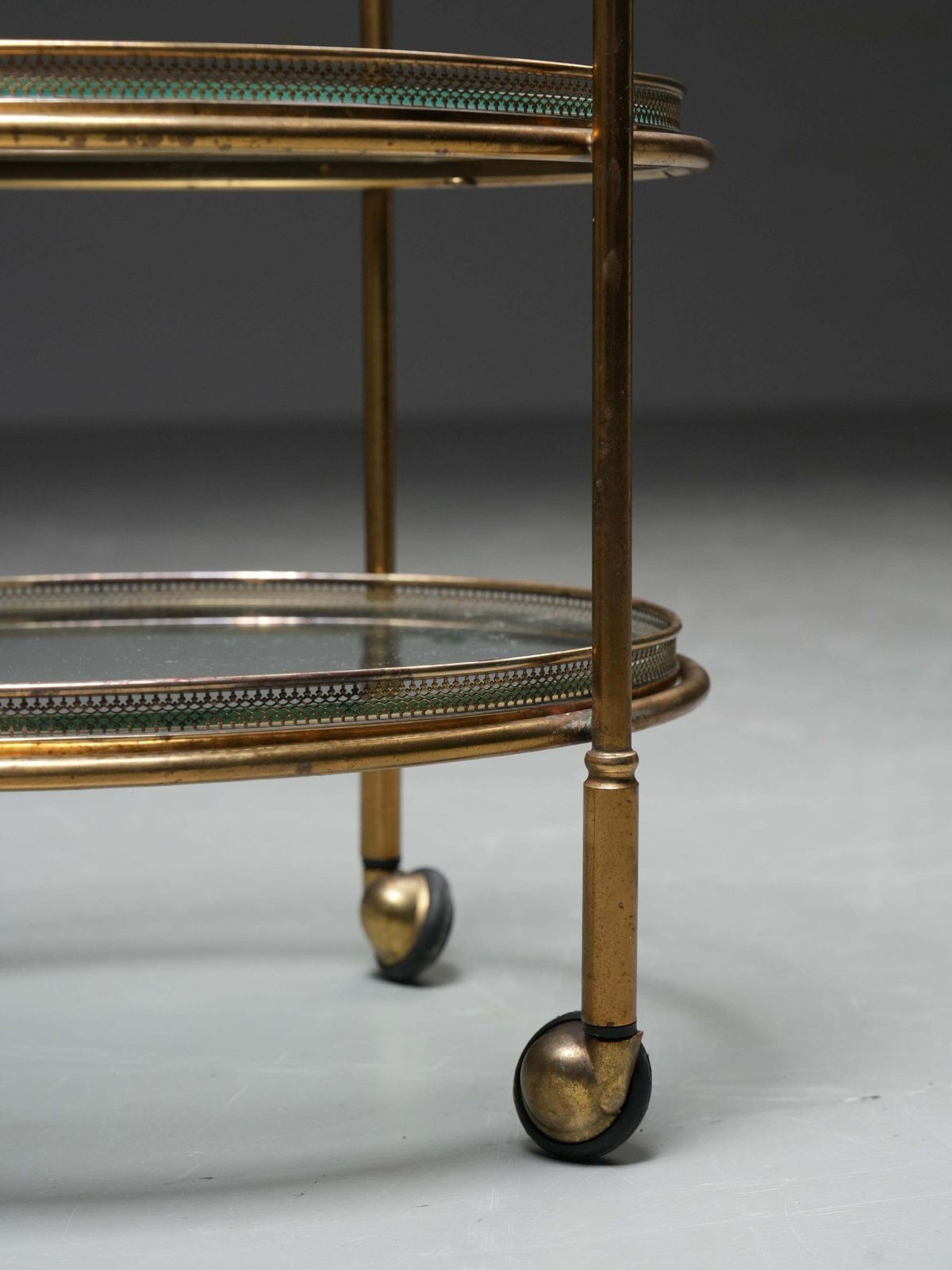 Bar Cart By Maison Jansen In Brass And Glass, France, 1960's photo buy