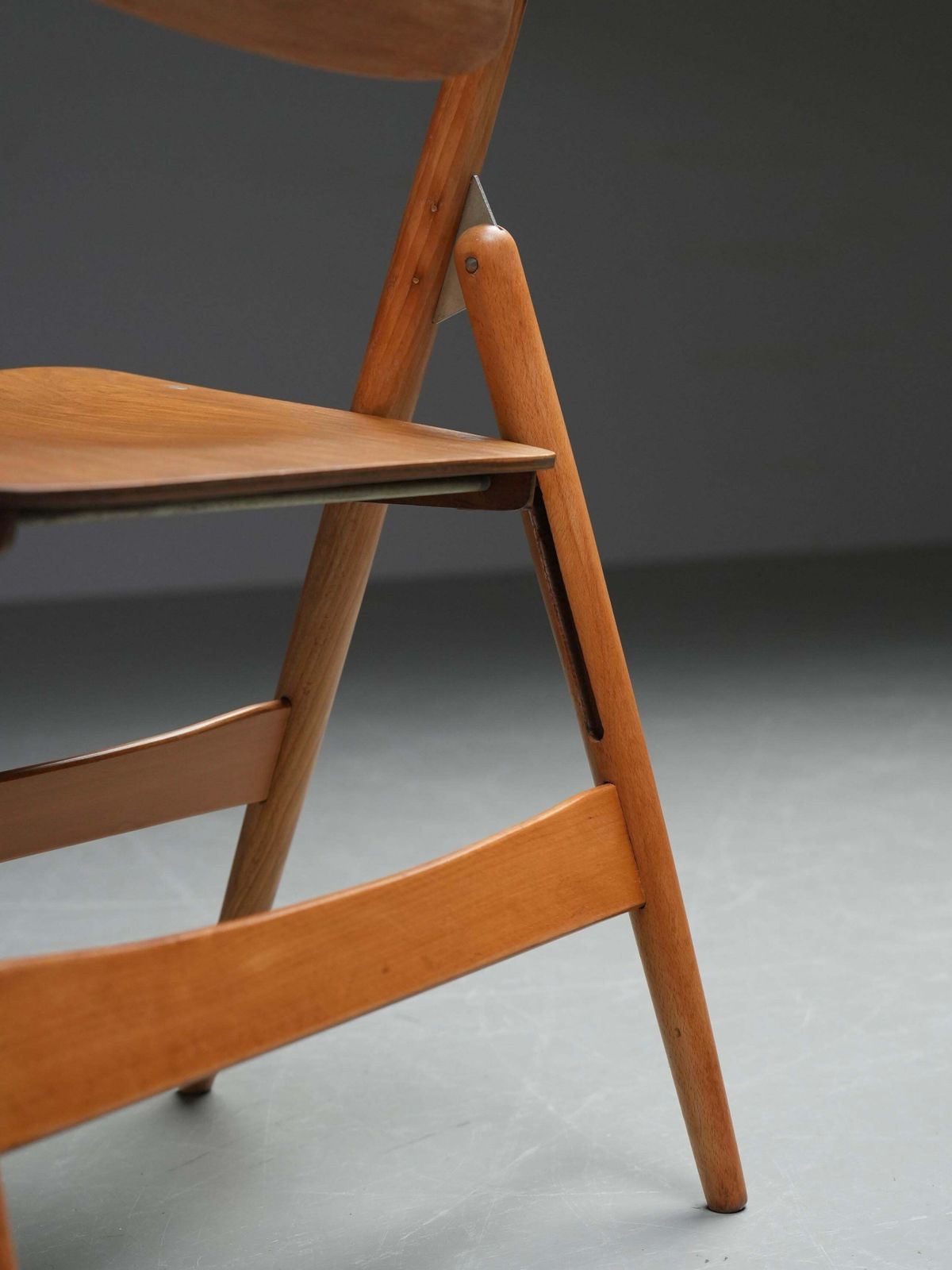 Set Of 2 Egon Eiermann Folding Chairs In Beech And Metal, Germany, 1950's photo buy