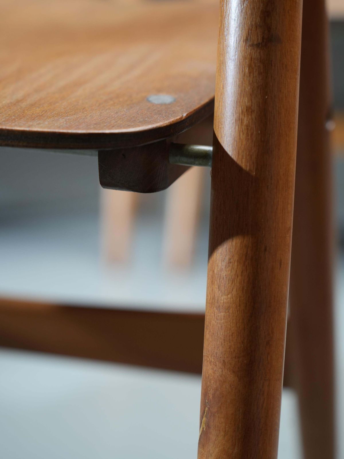 photo for sale Set Of 2 Egon Eiermann Folding Chairs In Beech And Metal, Germany, 1950's