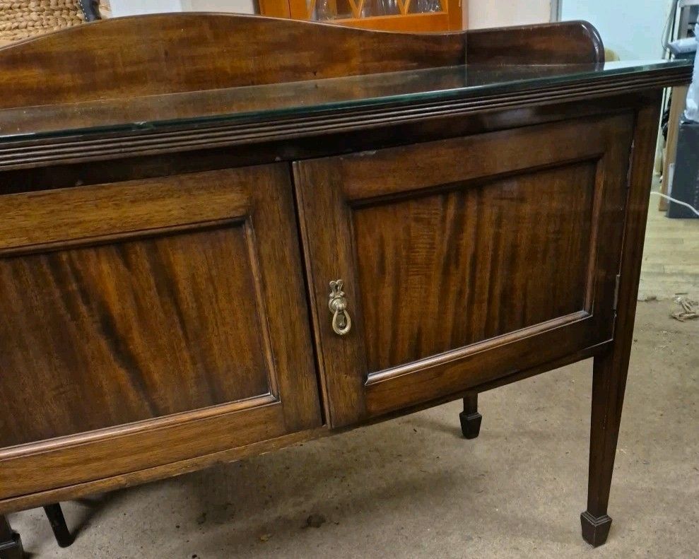 Edwardian Mahogany Sideboard With Double Door Cupboard By Waring & Glllow photo for sale