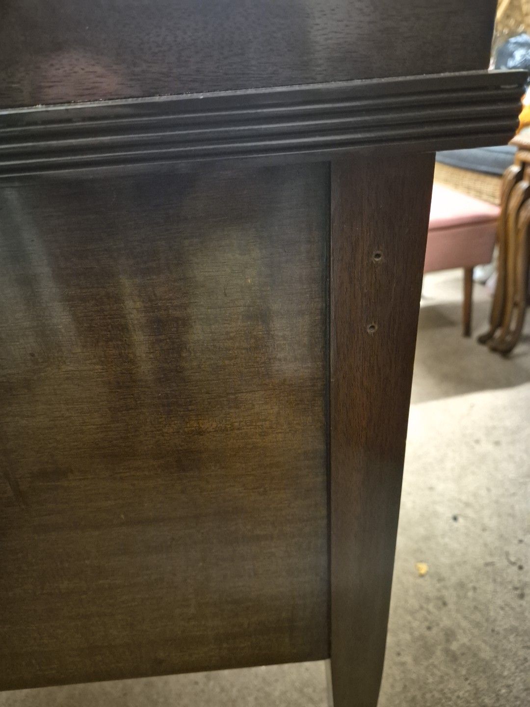 photo vintage Edwardian Mahogany Sideboard With Double Door Cupboard By Waring & Glllow