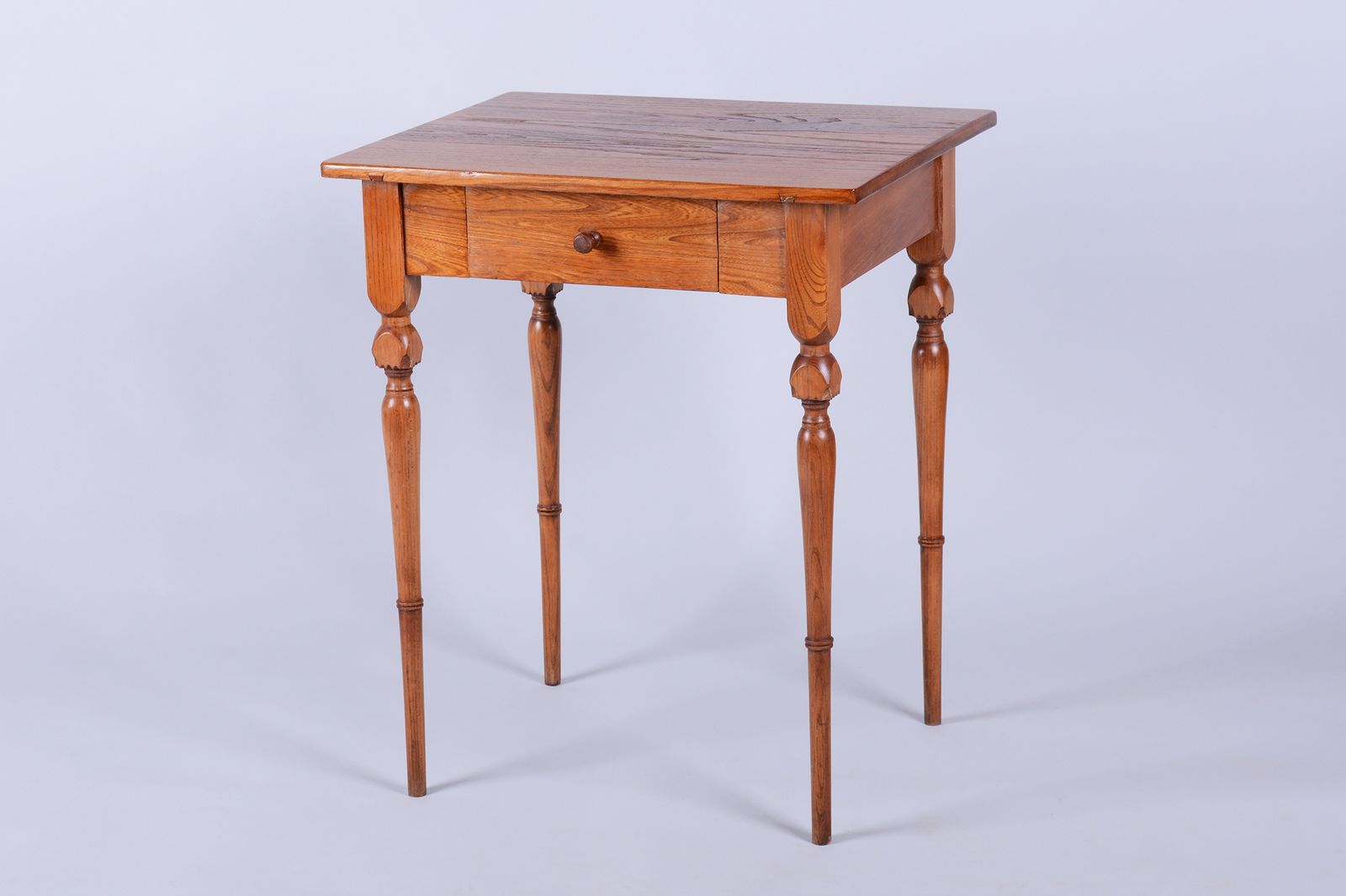 Restored Biedermeier Side Table, Ash, Elm, Revived Polish, Czech, 1810s
