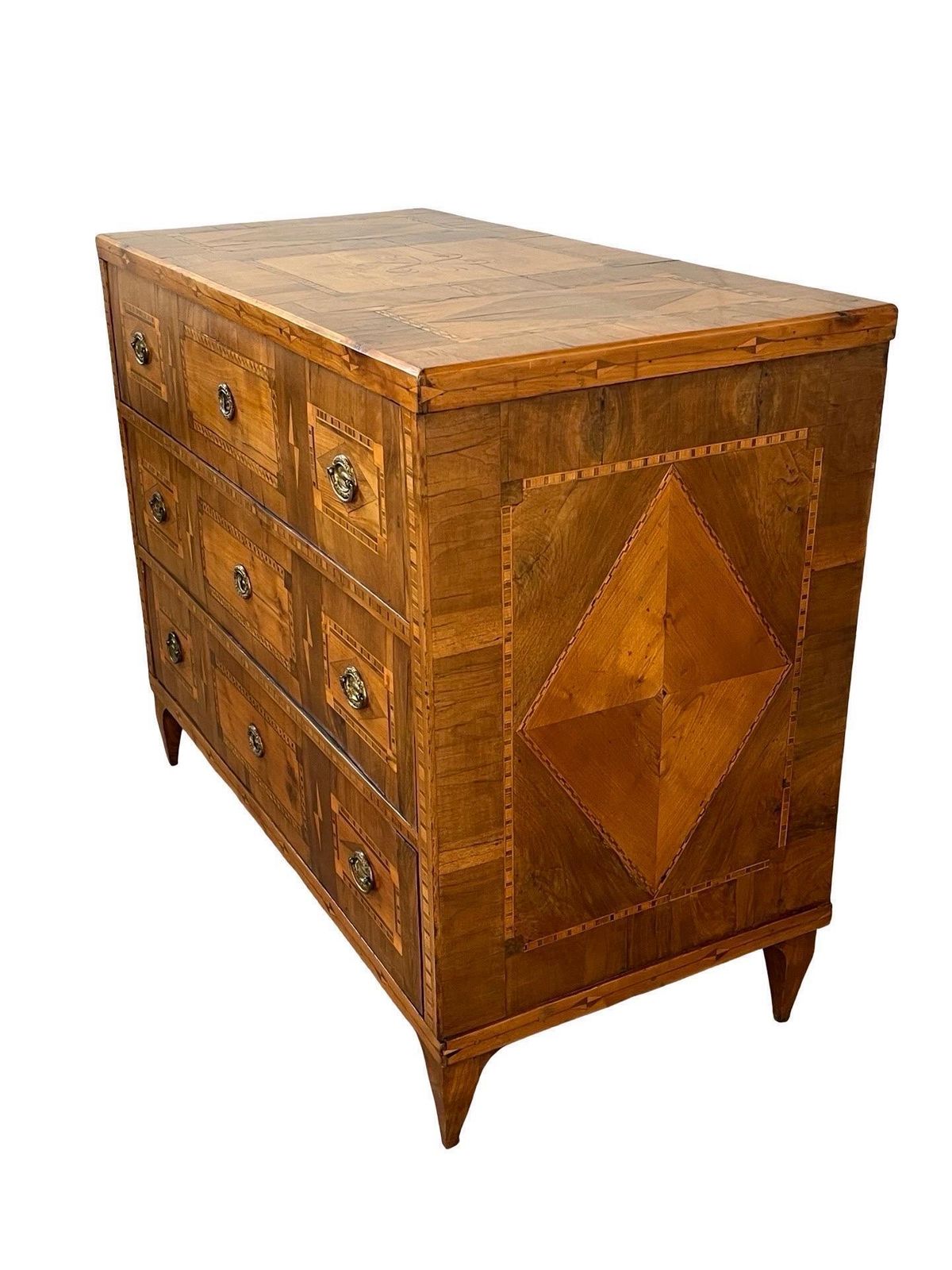 18th Century Walnut Austrian Chest Of Drawers With Fruitwood Inlay photo Furniture