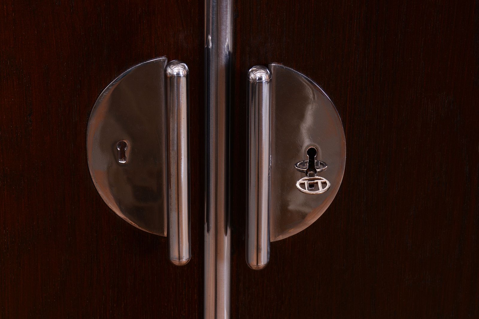 Restored Bauhaus Wardrobe, By Vichr A Spol., Chrome, Steel, Oak, Czech, 1930s photo vinterior