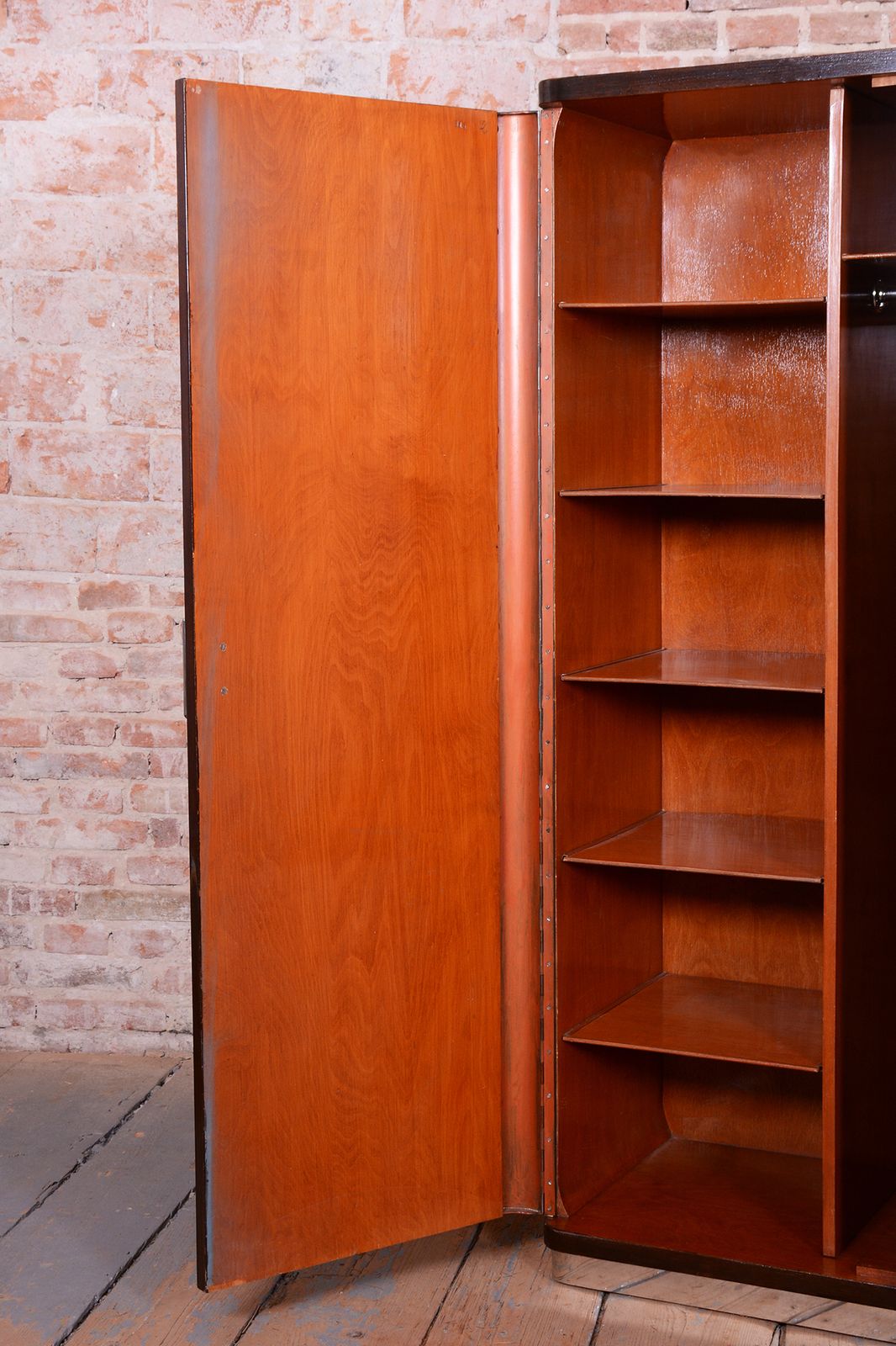 Furniture Restored Bauhaus Wardrobe, By Vichr A Spol., Chrome, Steel, Oak, Czech, 1930s photo
