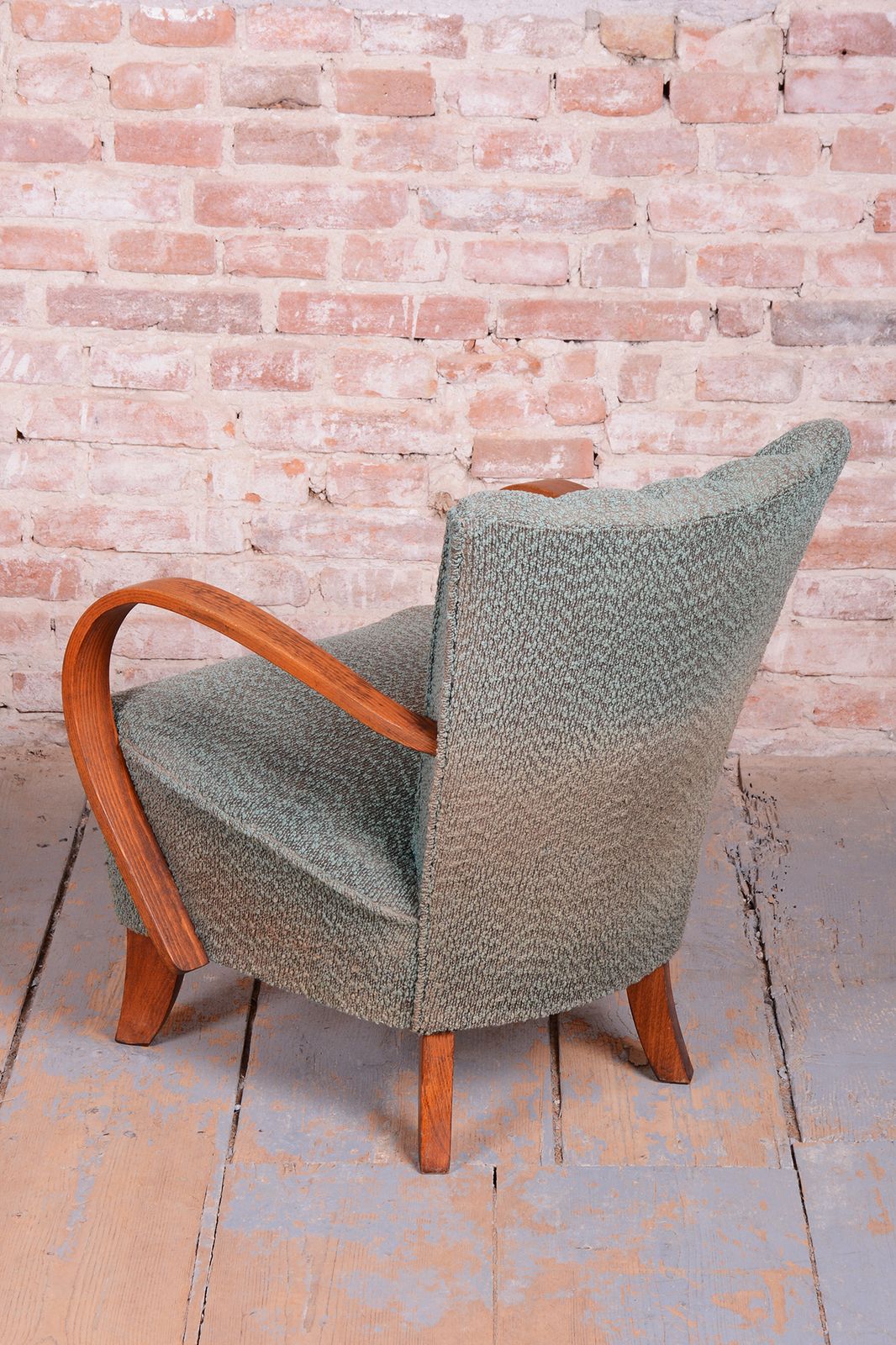 Pair Of Restored Art Deco Armchairs, Beech, Repolished, Czech, 1920s photo 1050.0