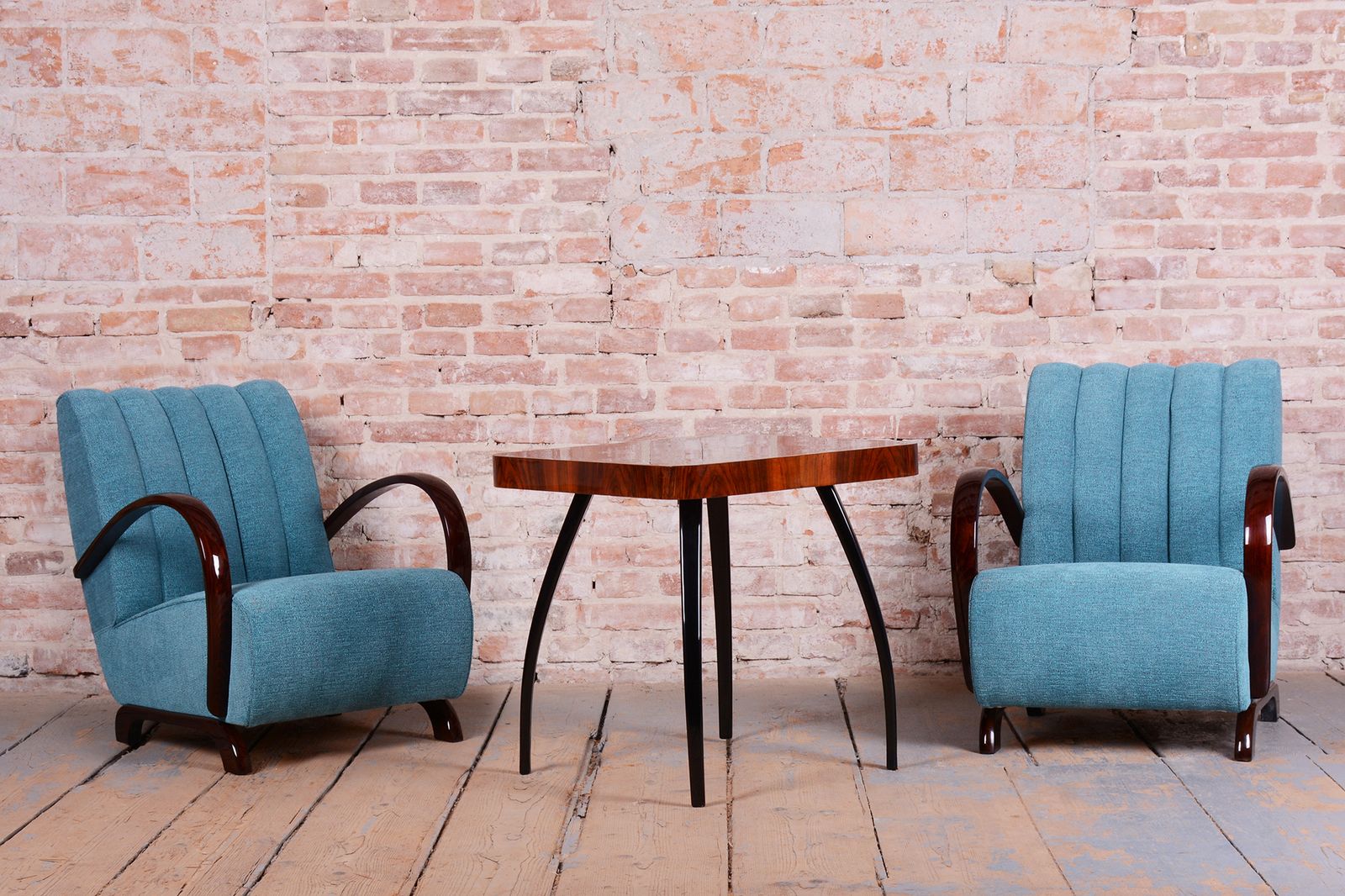 photo furniture Pair Of Restored Art Deco Armchairs, By J. Halabala, Up Zavody, Czech, 1930s