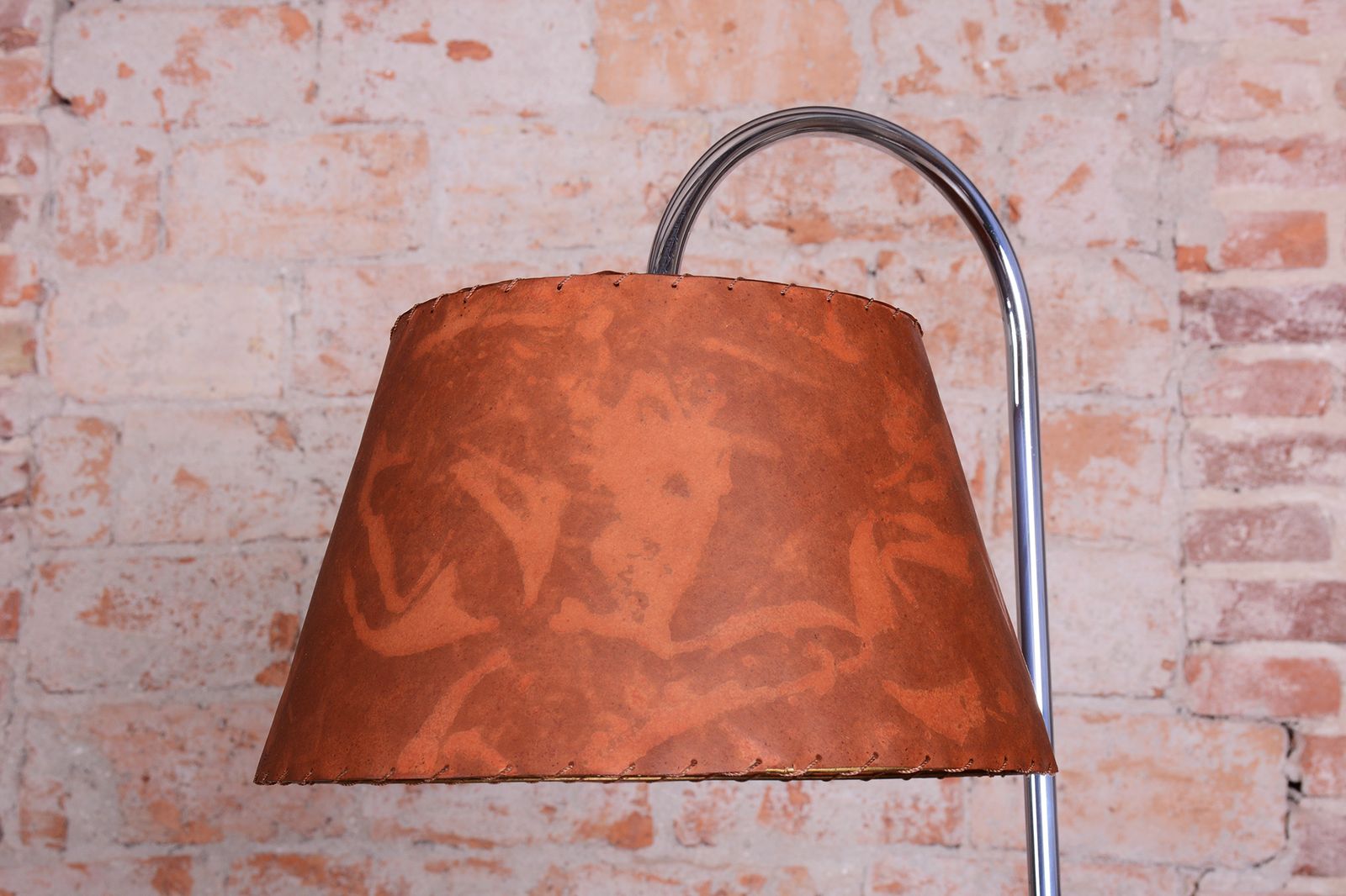 Restored Bauhaus Floor Lamp, By Thonet, Chrome, Oak, Chrome, Czech, 1930s photo furniture