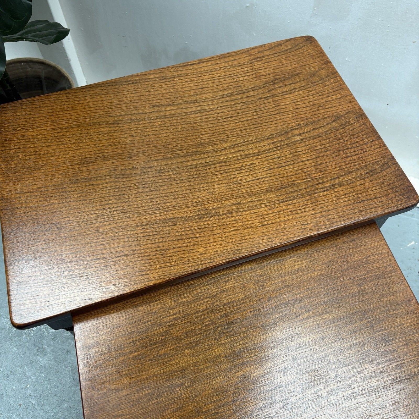 Vintage Priory Solid Oak Nest Of Three Tables Old Charm Style photo vinterior