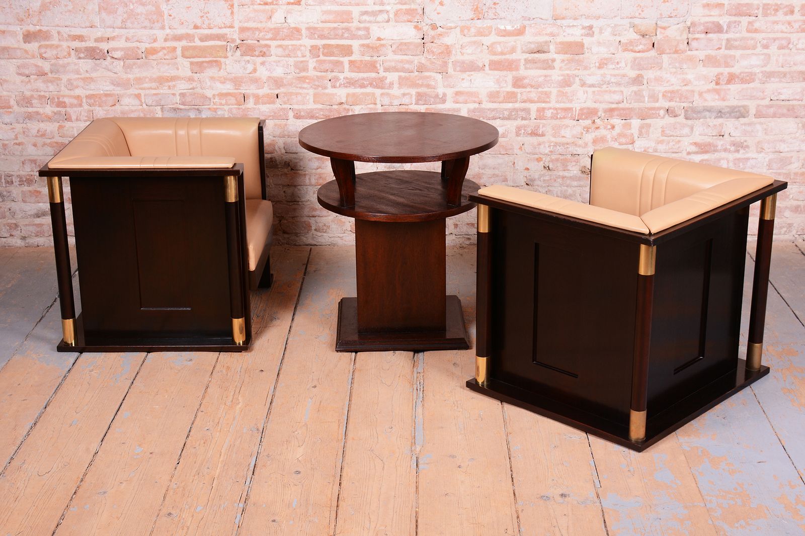 6250.0 Pair Of Restored Art Nouveau Armchairs, By J. Hoffmann, Mahogany, Austria 1910s photo