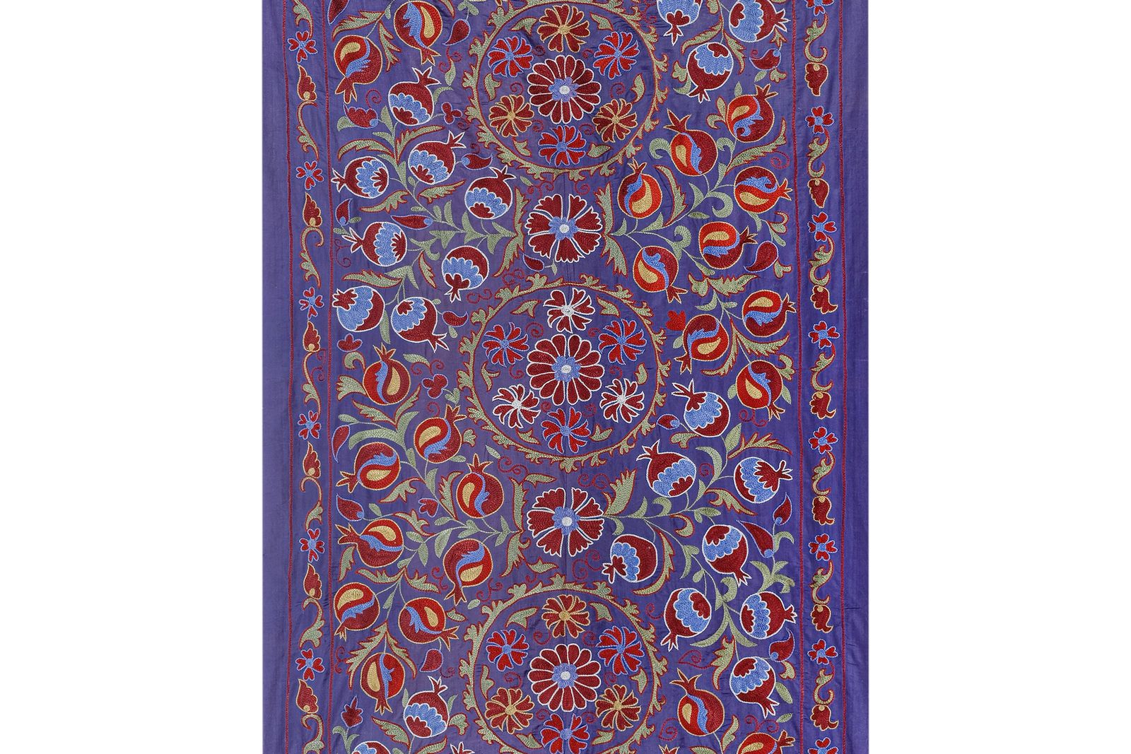Traditional Uzbek Suzani Fabric   Silk Uzbek Wall Decor   Suzani And Bed Cover 102 X 189 photo Textiles