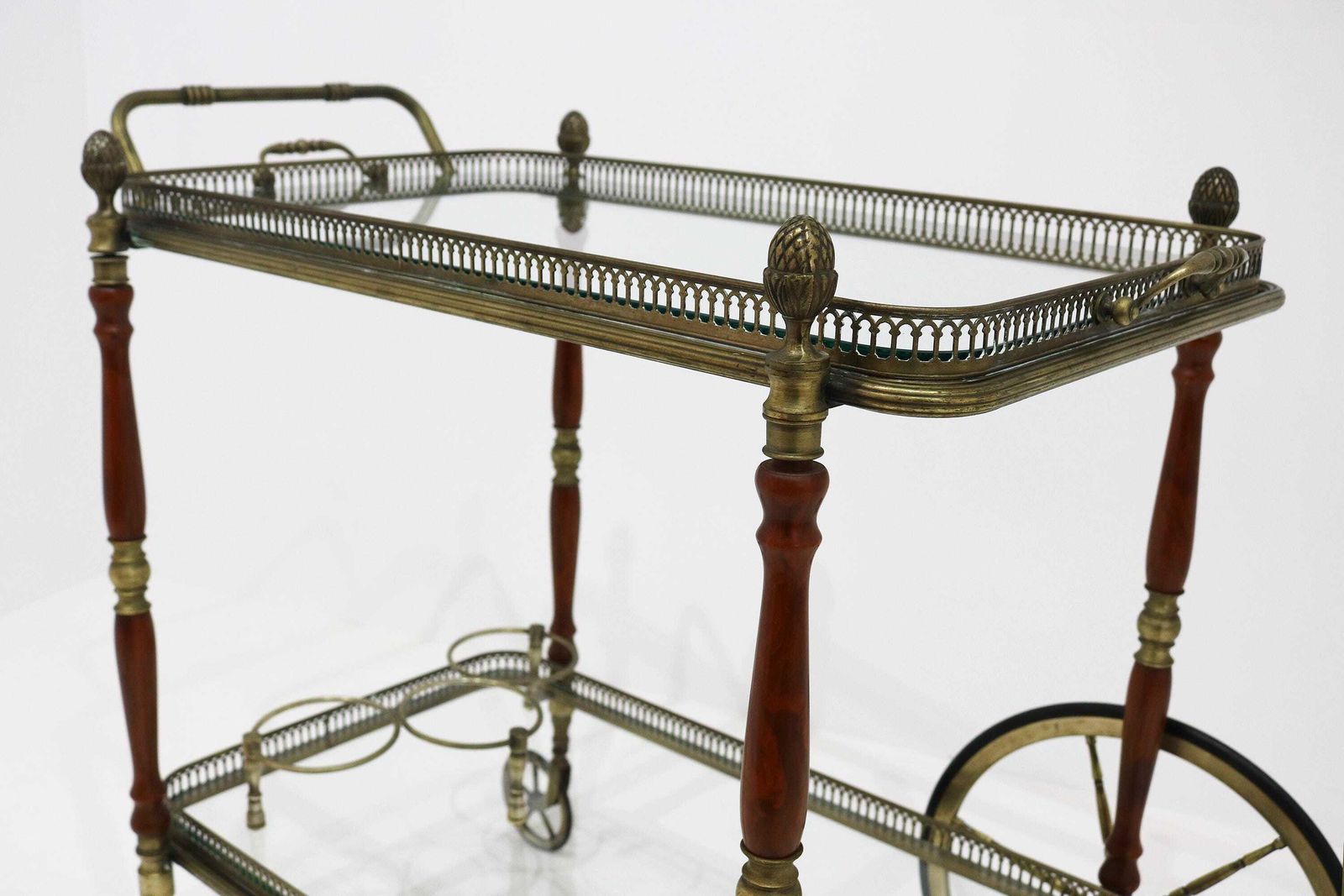 Neoclassical Brass Bar Cart By Maison Baguès, 1940s photo furniture