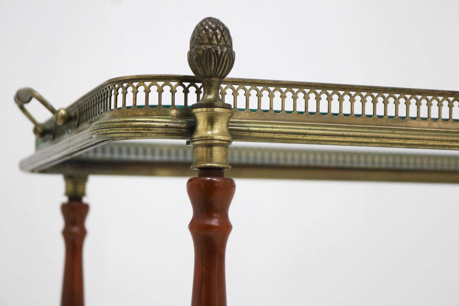 Neoclassical Brass Bar Cart By Maison Baguès, 1940s photo for sale
