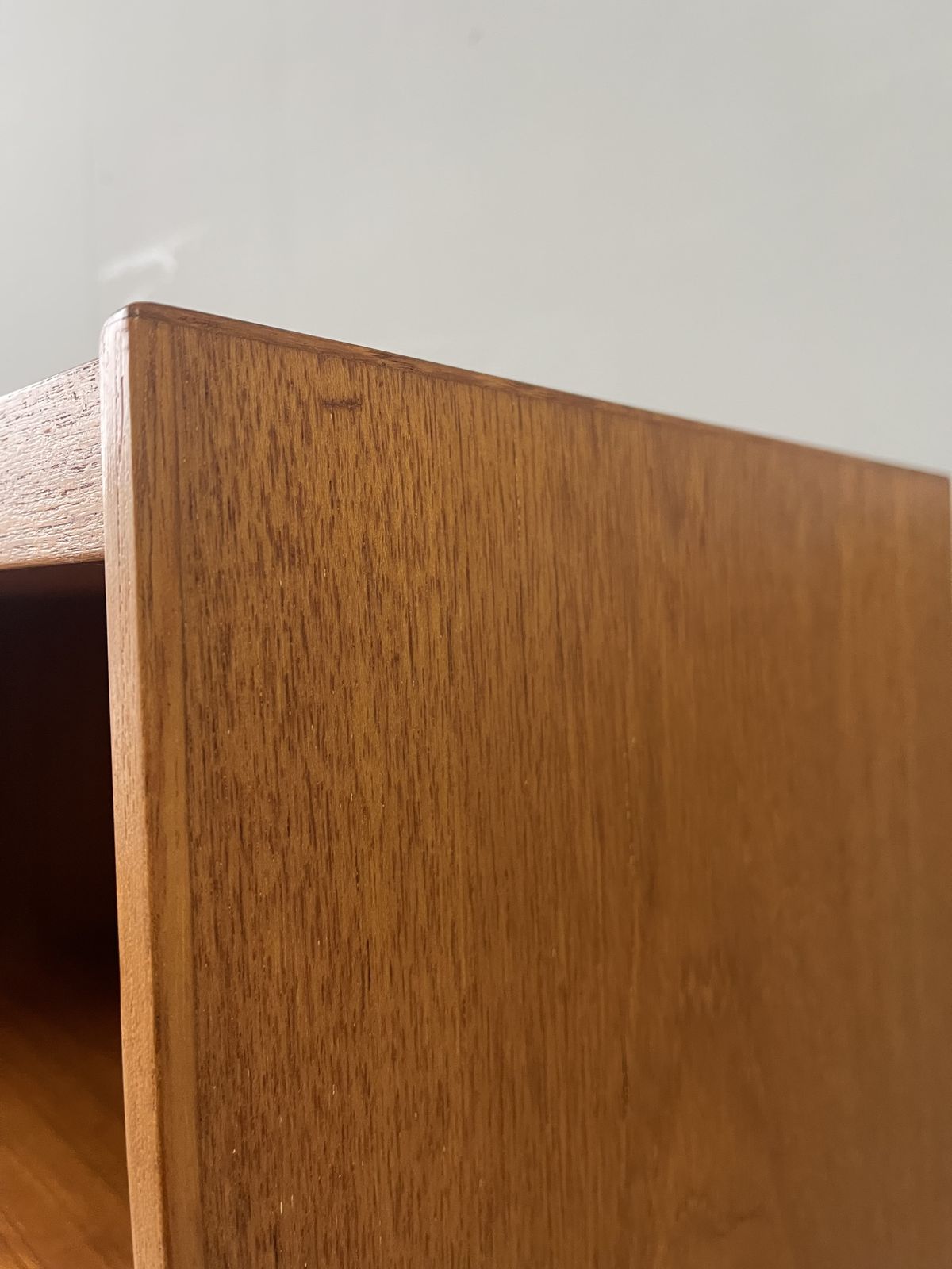 499.0 Danish Mid Century Vintage Teak Wall Unit Sideboard Drinks Cabinet Drawers photo