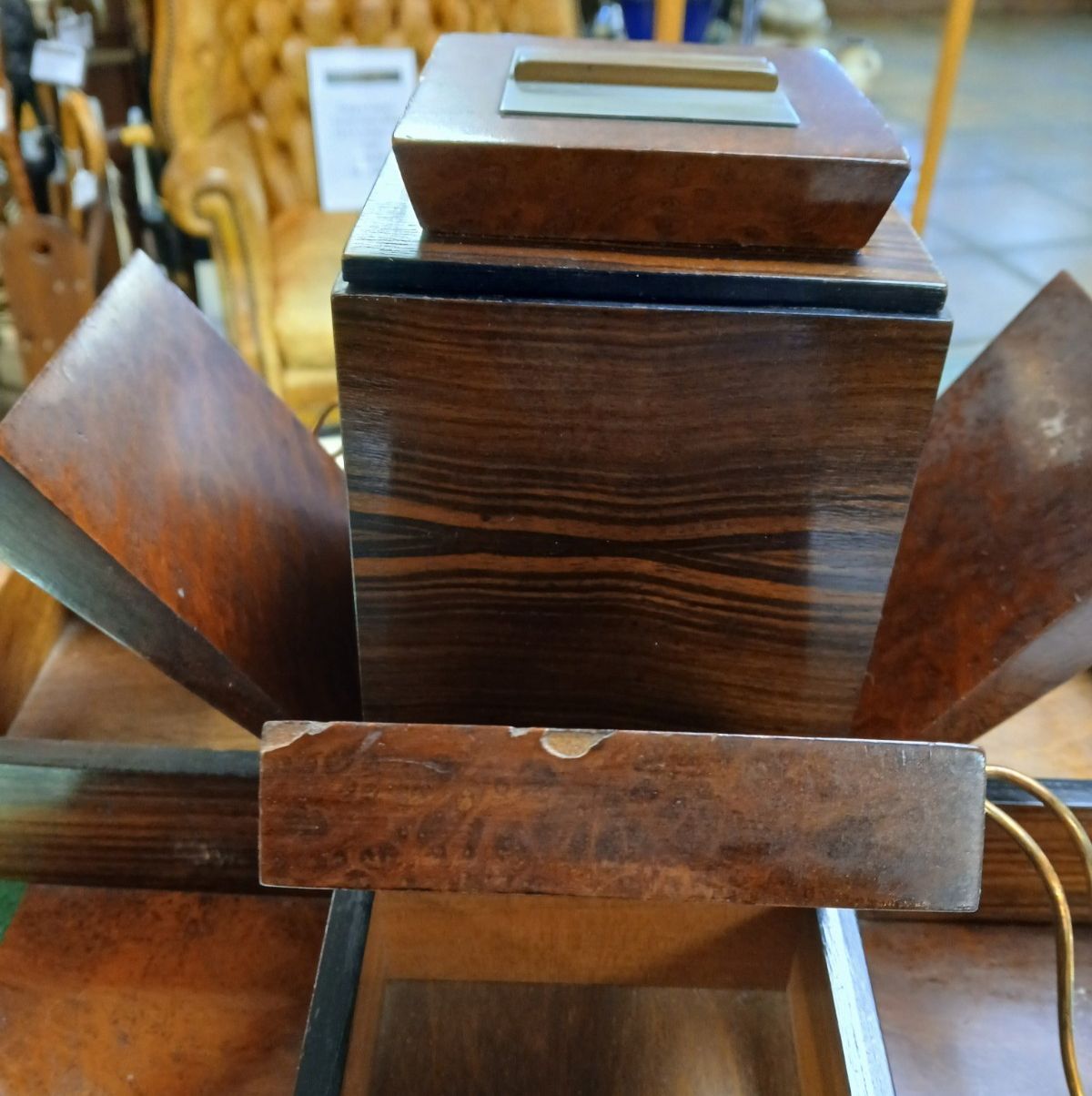 photo for sale Very Unusual Art Deco Macassar Ebony Butterfly Smokers Companion Table Centre