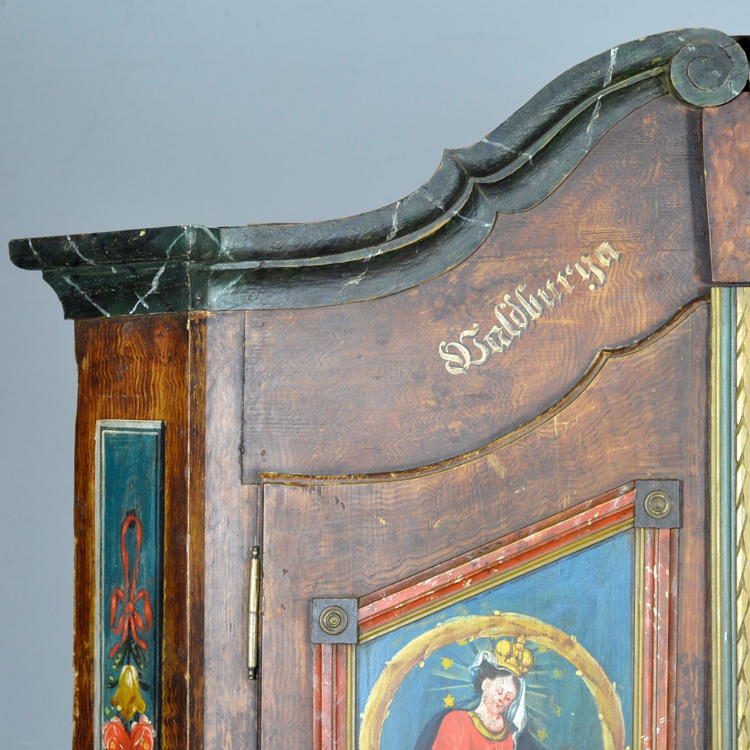 German Folk Art Wedding Chest, 1842 photo for sale