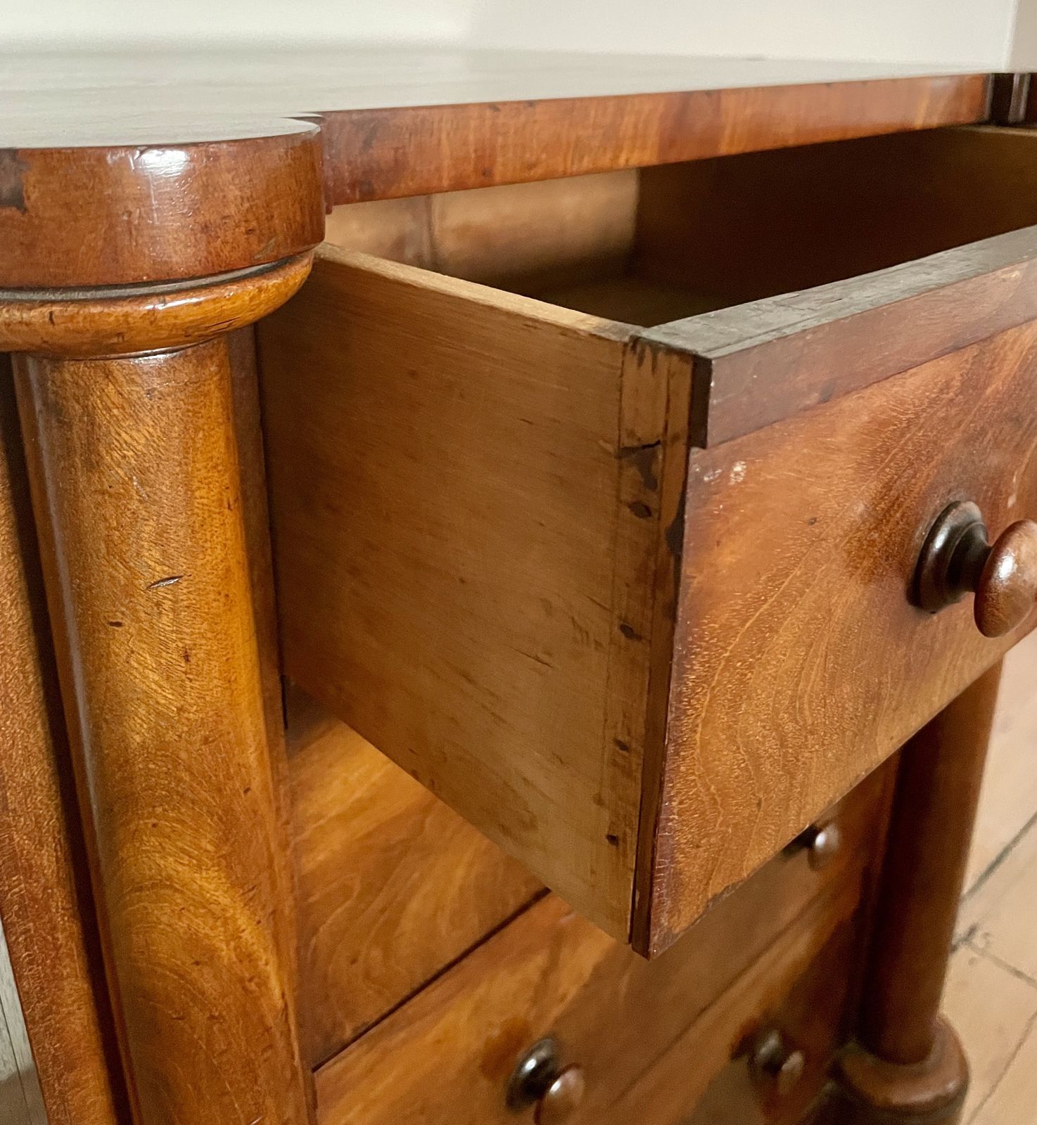 19th Century Empire Small Chest Of Drawers With Detached Columns photo furniture