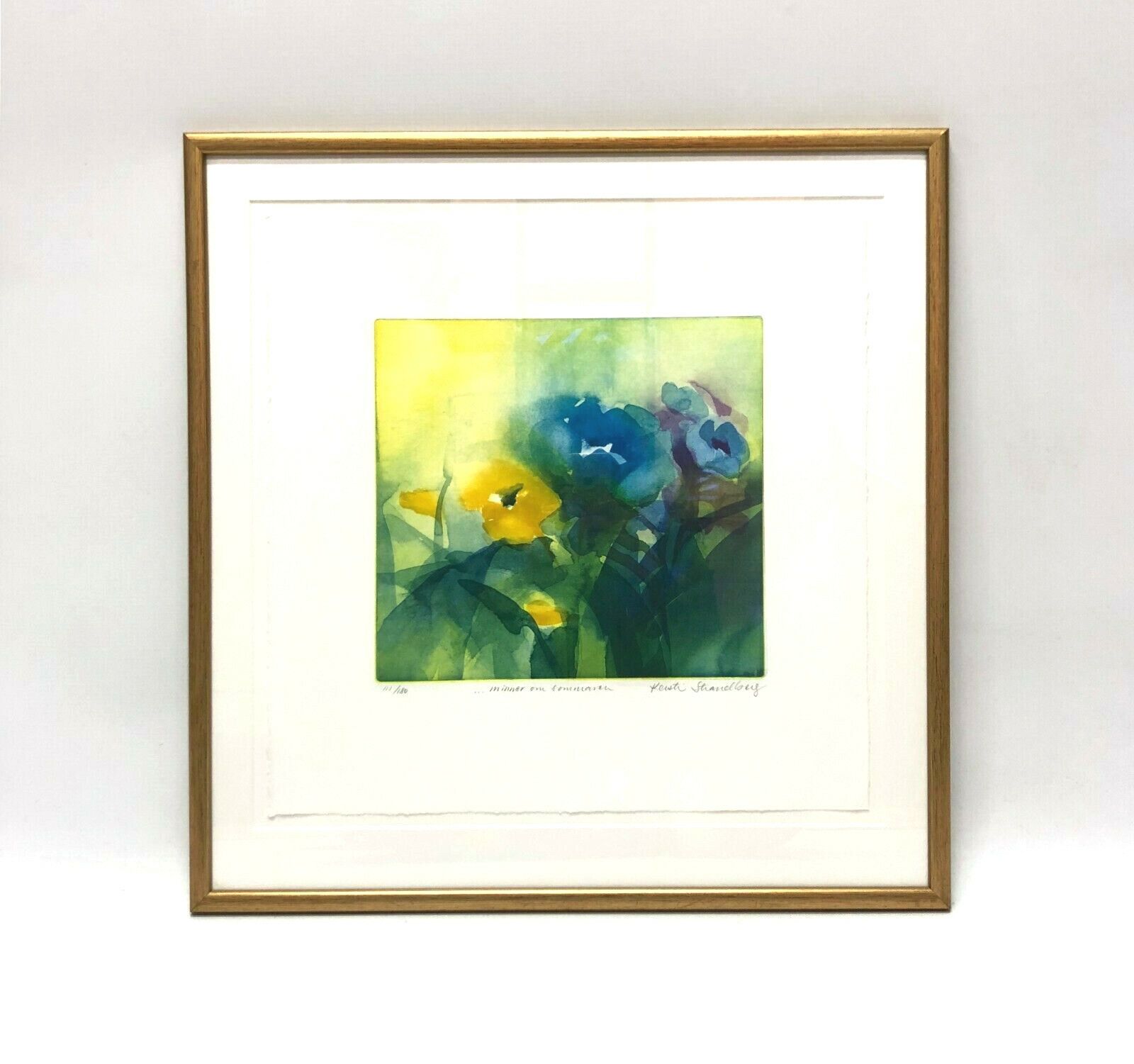 Lithography Floral, By Kersti Strandberg "Reminiscent Of Summer" Original Print photo furniture
