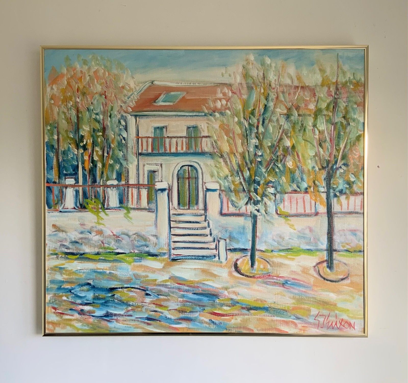 photo vintage Original Swedish Oil On Canvas, Italy By Gunnar I. Erixon