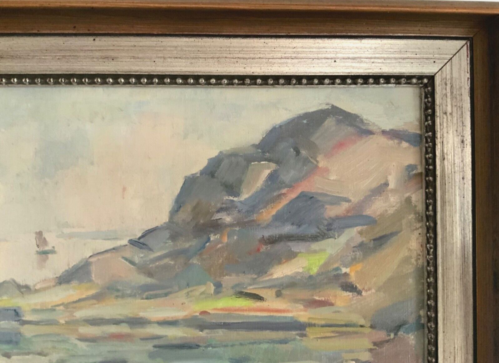 Vintage Impressionist Seascape Oil On Canvas Signed E.Ollers (1888 1959) Framed photo vinterior