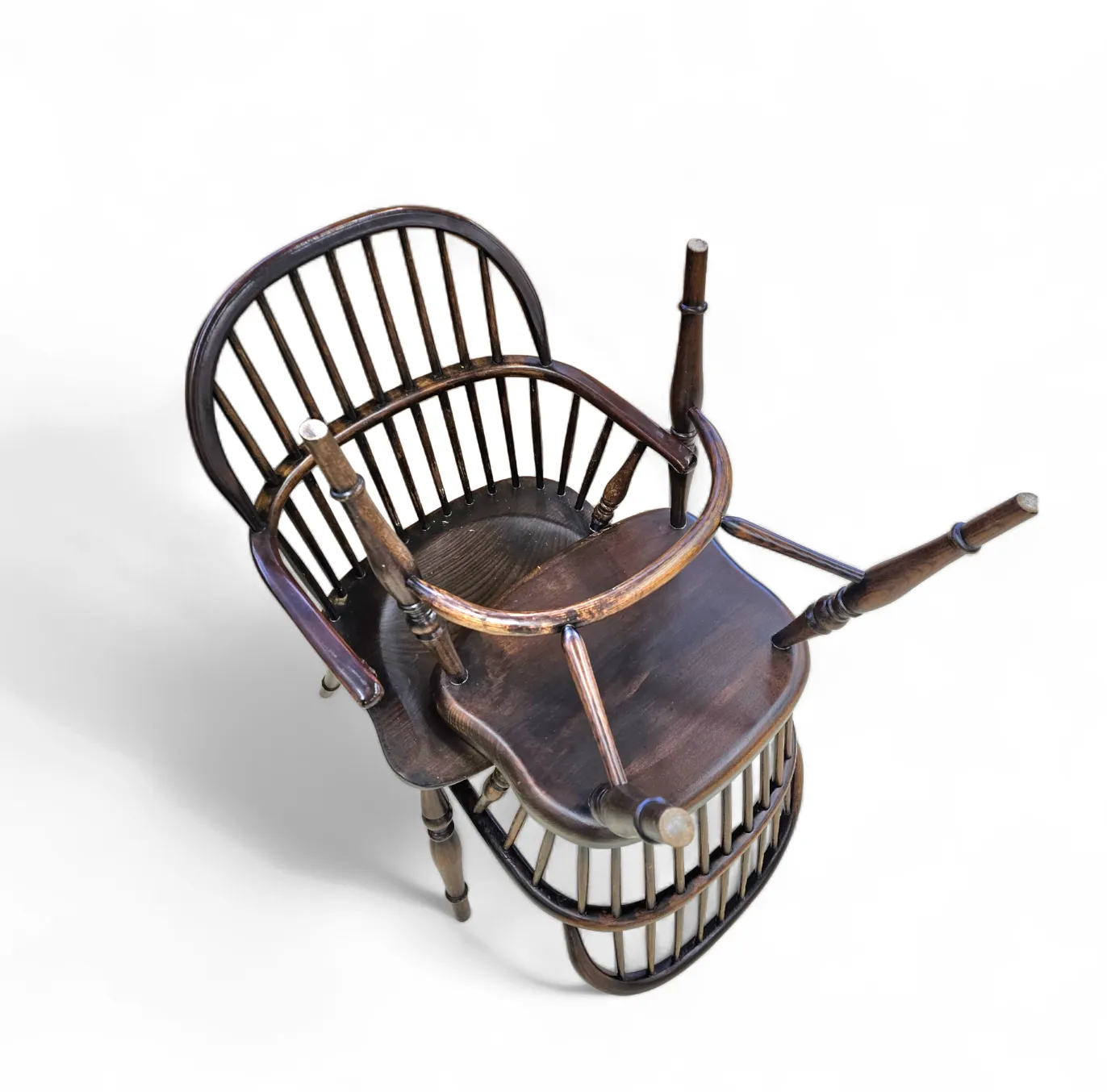 Furniture 4 X Classic Georgian Bow And Stick Back Windsor Chair / Crinoline Stretcher Chairs photo