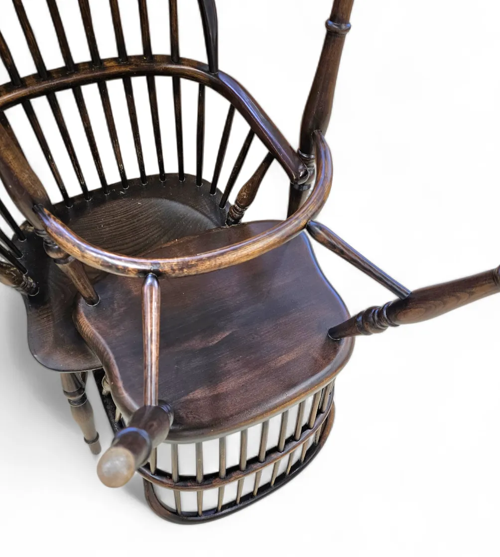 1913.0 4 X Classic Georgian Bow And Stick Back Windsor Chair / Crinoline Stretcher Chairs photo