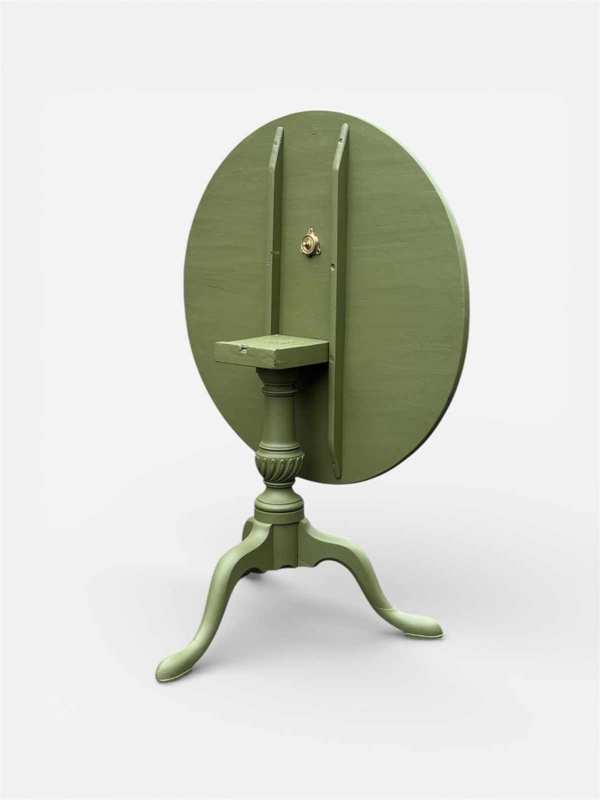 A Green Hand Painted Georgian Mahogany Tilt Top Tripod Table photo for sale