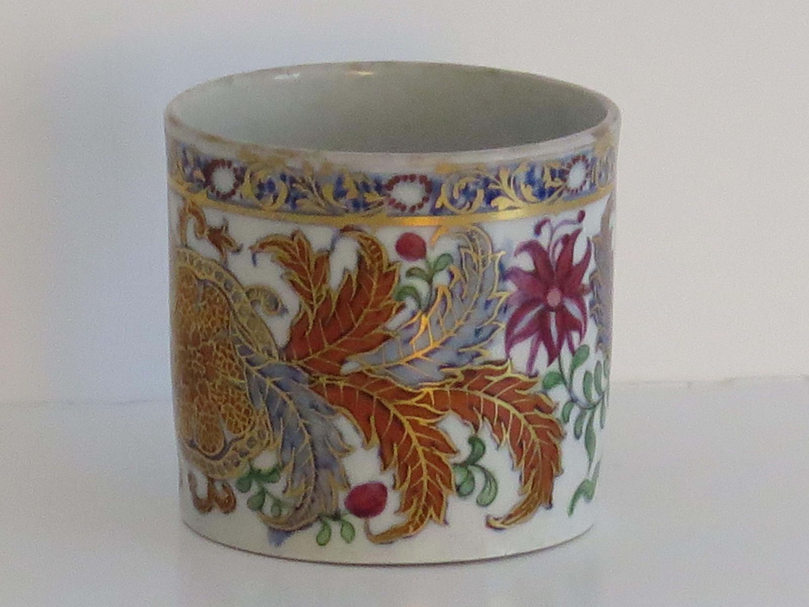 Home Decor Fine New Hall Porcelain Coffee Can Hand Painted Pattern 490, Georgian Circa 1805 photo