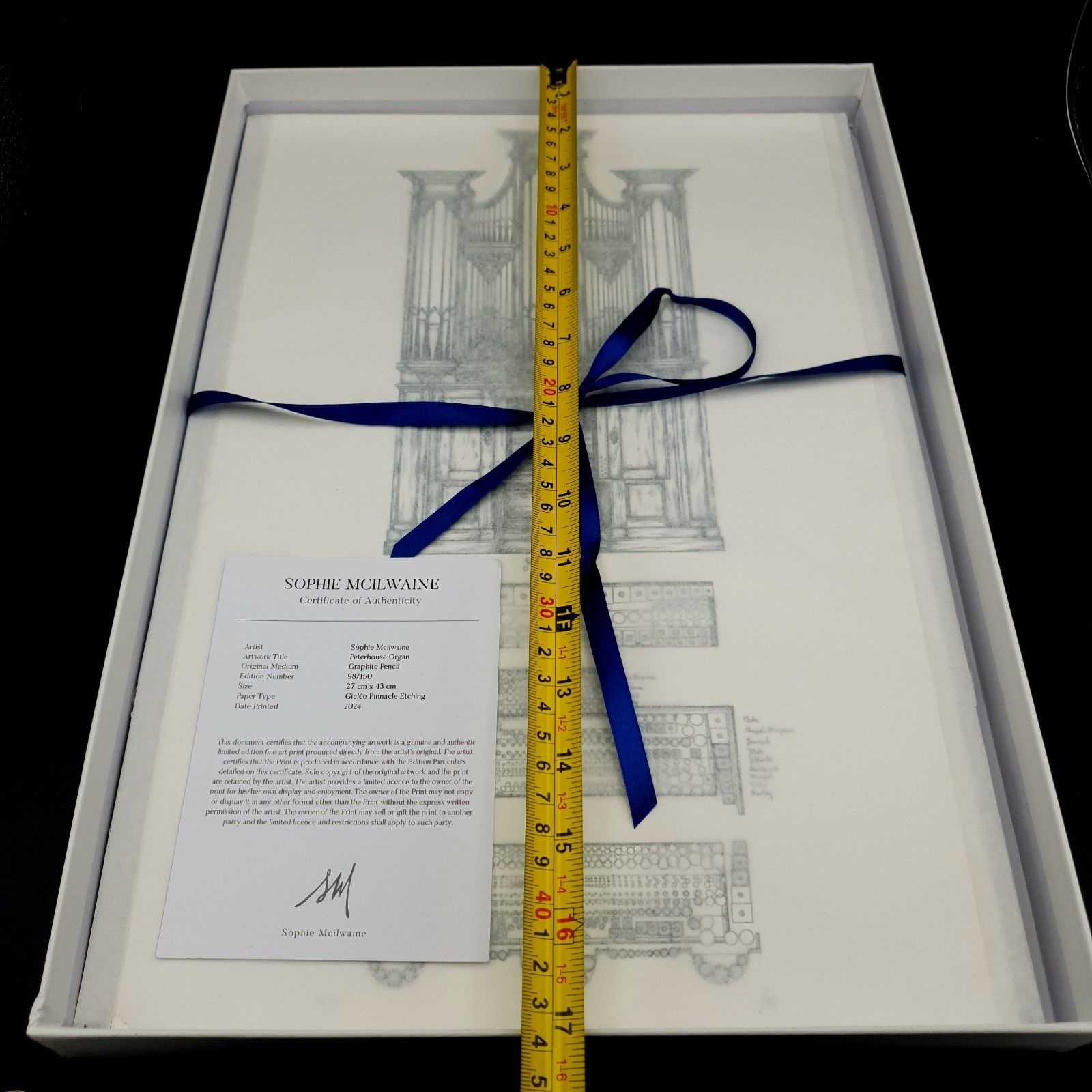 Sophie Mcilwaine Signed Lim.Ed Print Peterhouse Organ 98/150 Boxed H43cmxw27cm photo vinterior