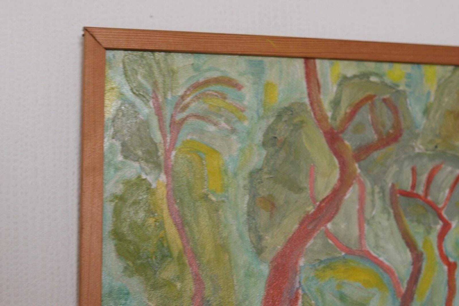 Original Swedish Oil On Panel – “Wavy Trees” By Bertil Almgren – Vintage & Framed  49 × 51 Cm (19.3" × 20.1") photo 315.0