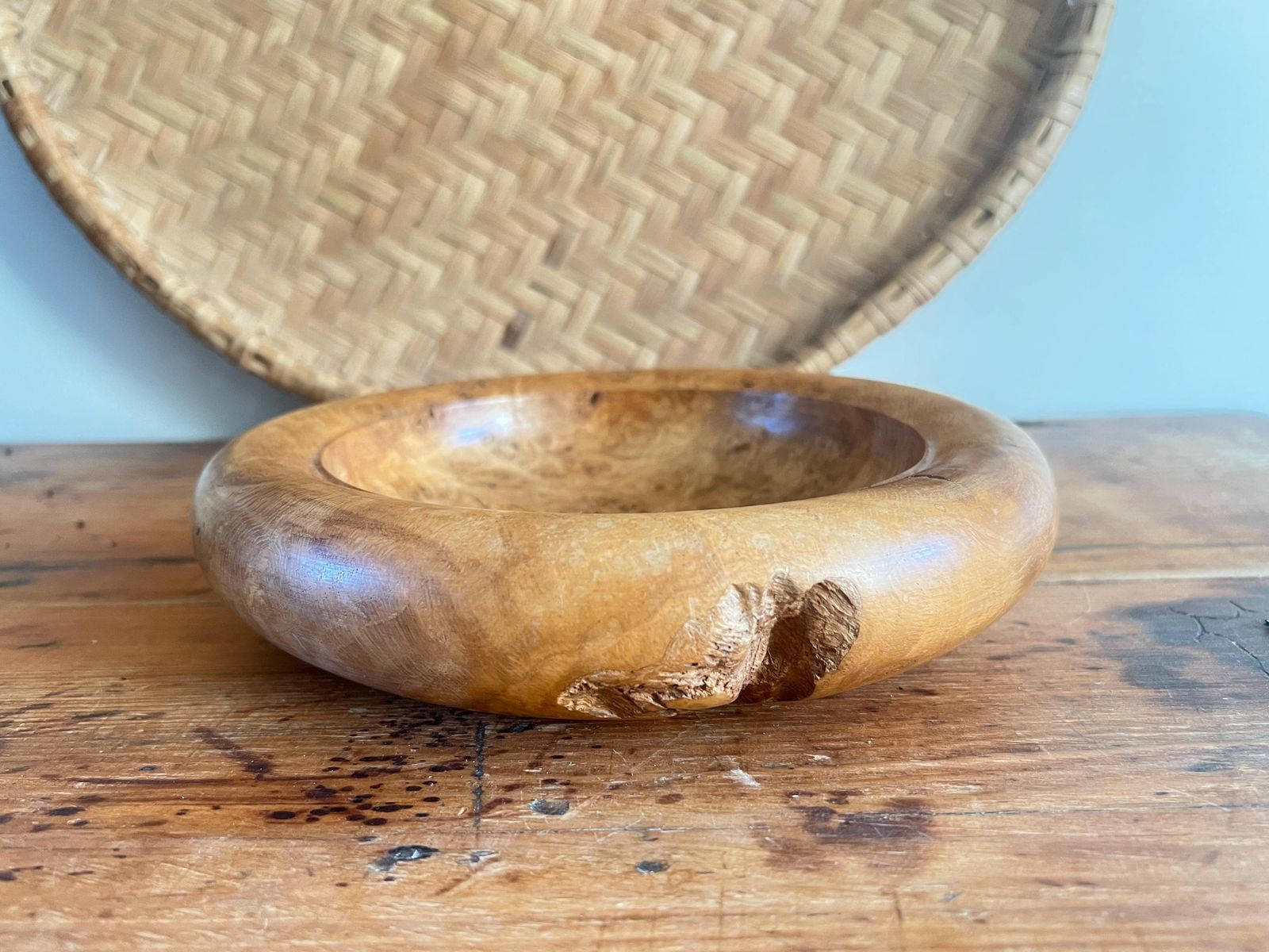 Roger Marwood Signed Burr Oak Bowl & 5 Numbered Specimen Eggs   English Oak, Ebony, Boxwood, Mahogany, Walnut   British Studio Woodturning photo vintage