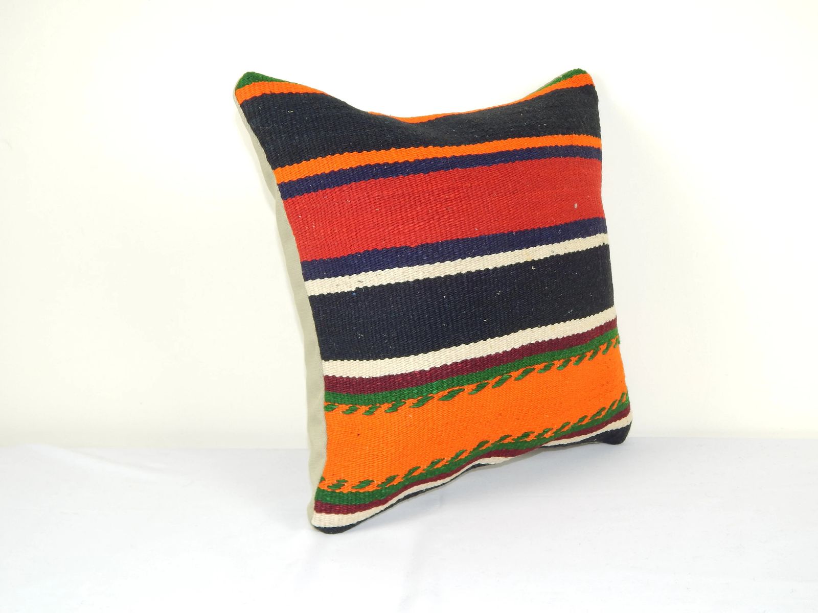 Vintage Handwoven Turkish Kilim Pillow Cover photo furniture